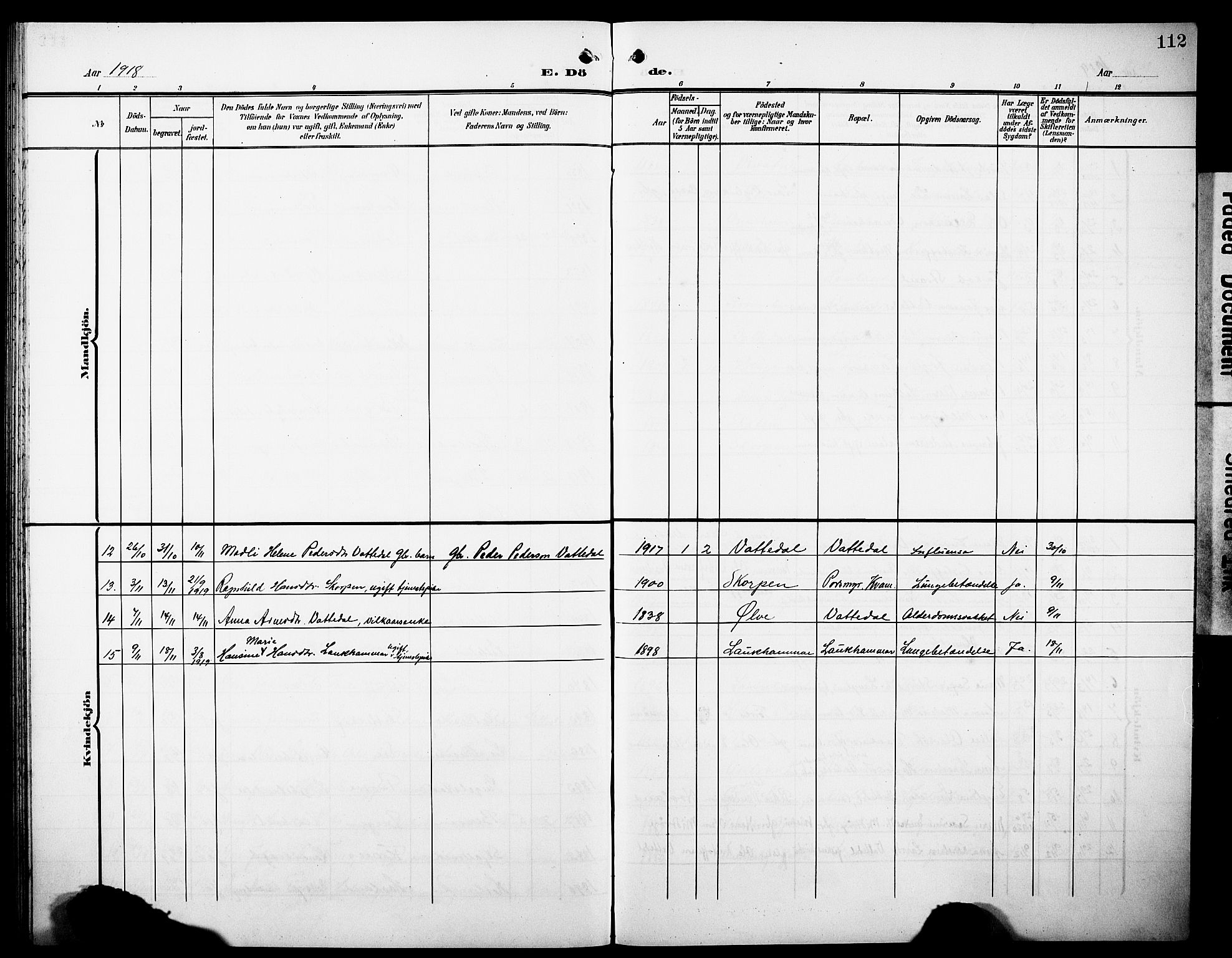 Tysnes sokneprestembete, AV/SAB-A-78601/H/Hab: Parish register (copy) no. C 3, 1908-1924, p. 112