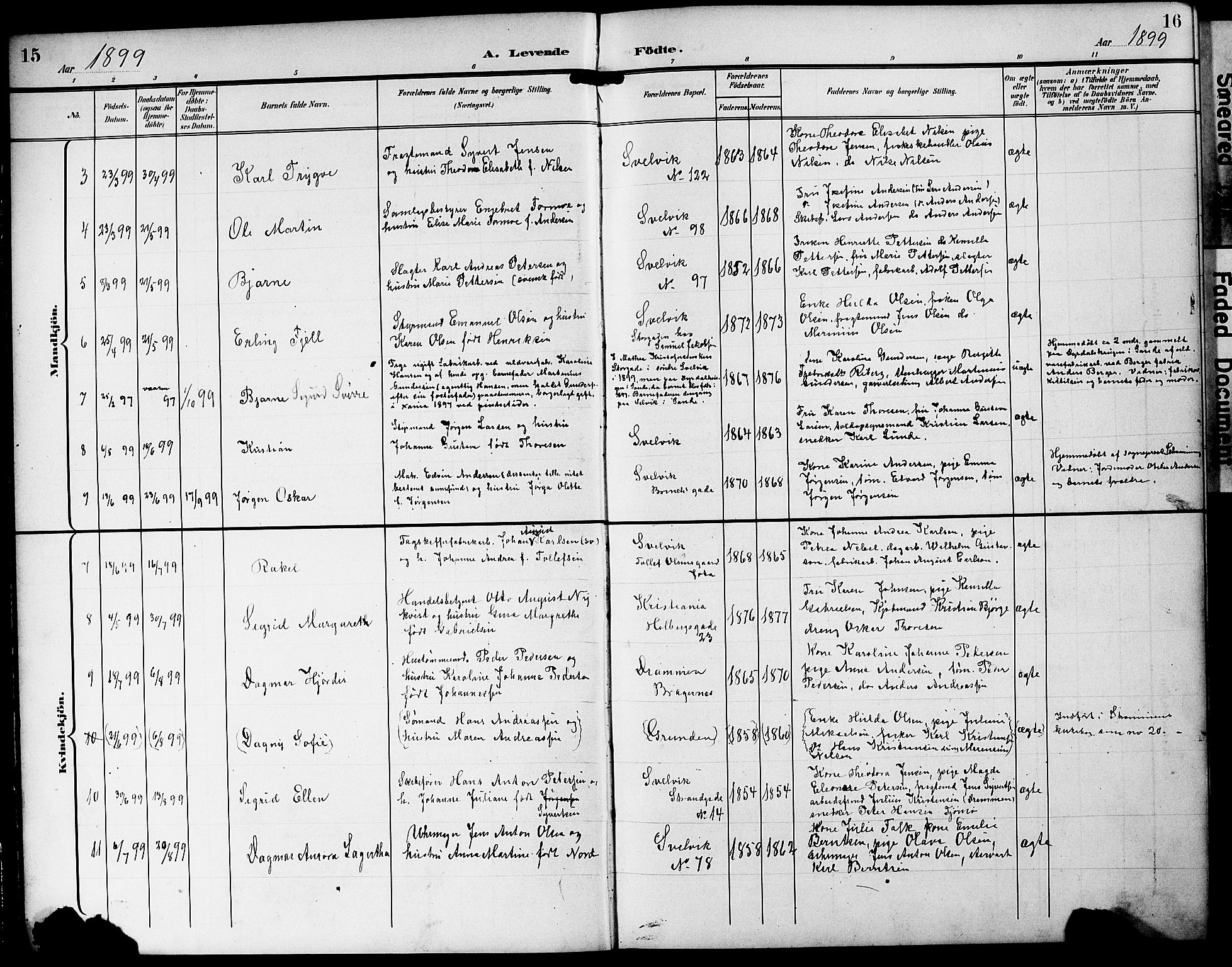 Strømm kirkebøker, AV/SAKO-A-322/G/Gb/L0002: Parish register (copy) no. II 2, 1897-1928, p. 15-16