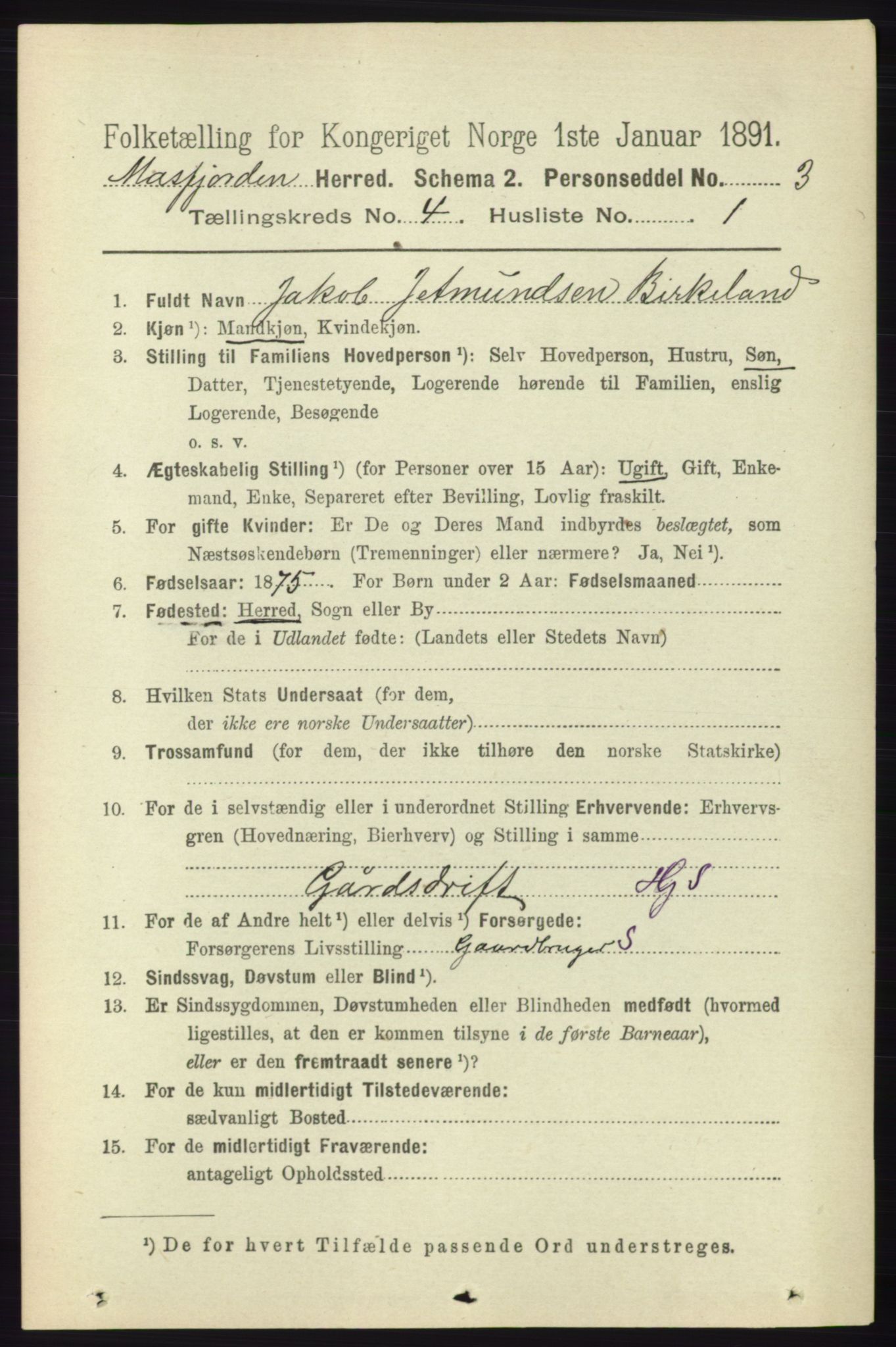 RA, 1891 census for 1266 Masfjorden, 1891, p. 740