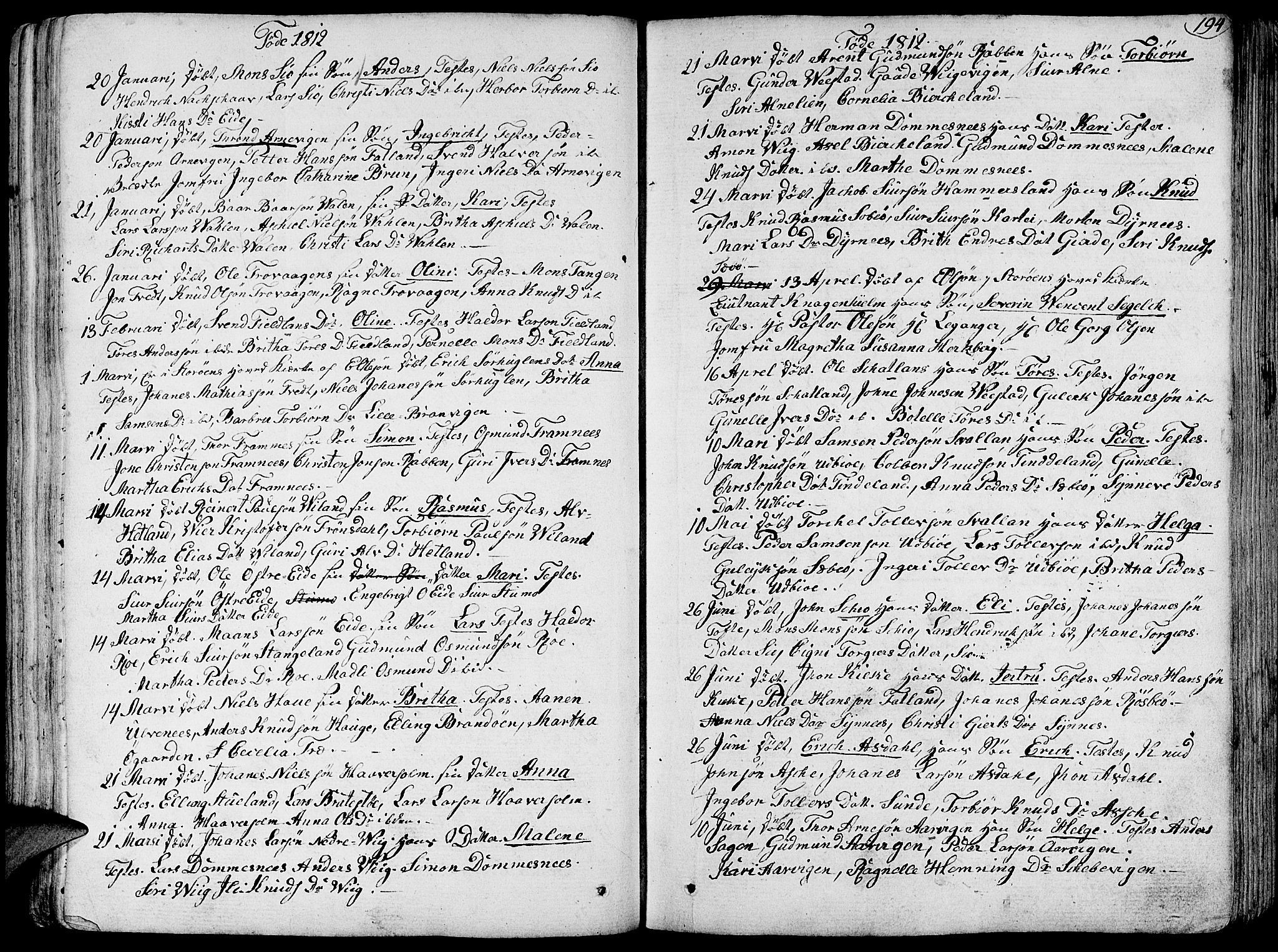 Fjelberg sokneprestembete, SAB/A-75201/H/Haa: Parish register (official) no. A 3, 1788-1815, p. 194