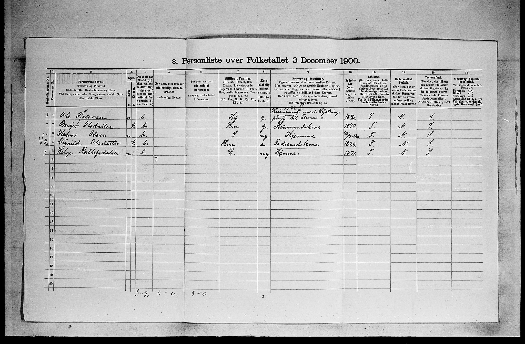 SAKO, 1900 census for Heddal, 1900, p. 531