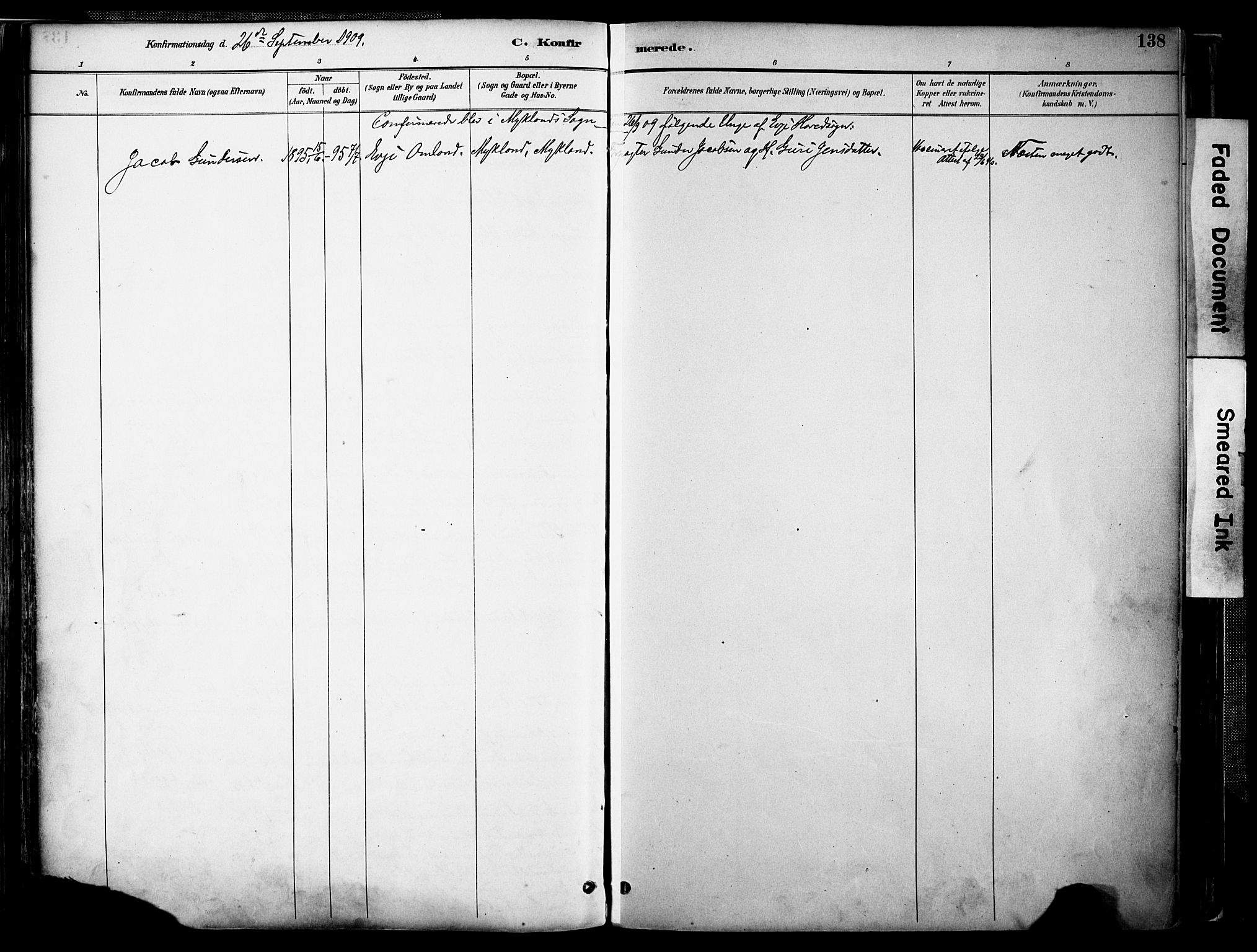 Evje sokneprestkontor, AV/SAK-1111-0008/F/Fa/Faa/L0007: Parish register (official) no. A 7, 1884-1909, p. 138