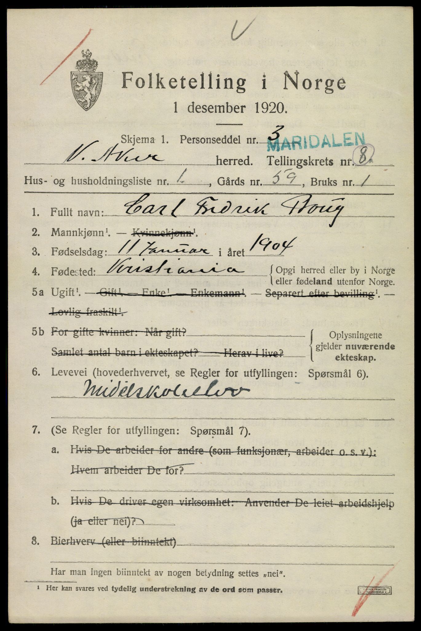 SAO, 1920 census for Aker, 1920, p. 55204