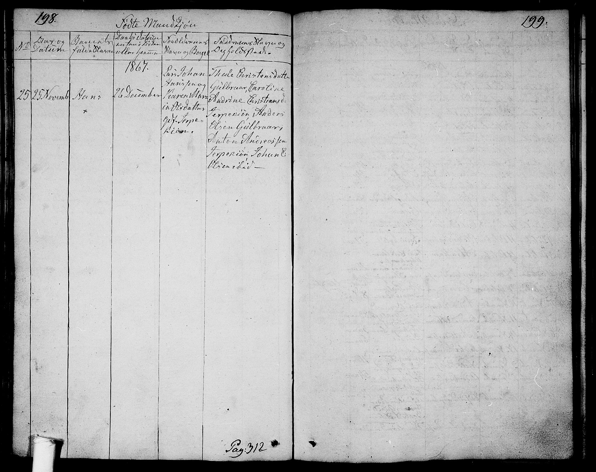 Ramnes kirkebøker, AV/SAKO-A-314/G/Ga/L0002: Parish register (copy) no. I 2, 1848-1870, p. 198-199