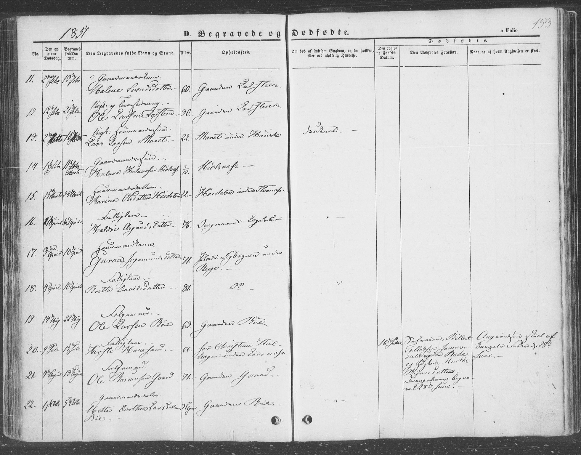 Finnøy sokneprestkontor, SAST/A-101825/H/Ha/Haa/L0007: Parish register (official) no. A 7, 1847-1862, p. 153