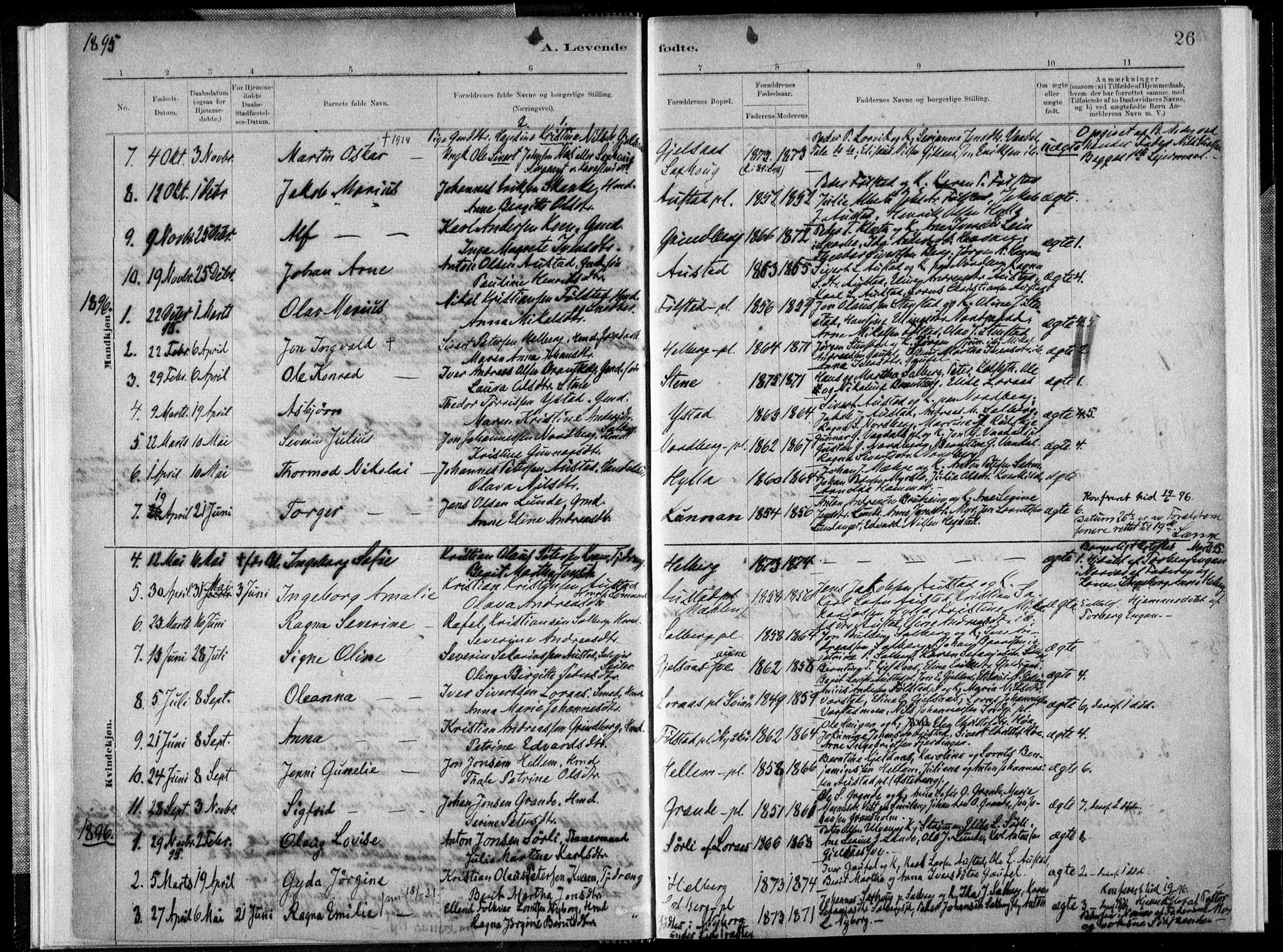 Ministerialprotokoller, klokkerbøker og fødselsregistre - Nord-Trøndelag, SAT/A-1458/731/L0309: Parish register (official) no. 731A01, 1879-1918, p. 26