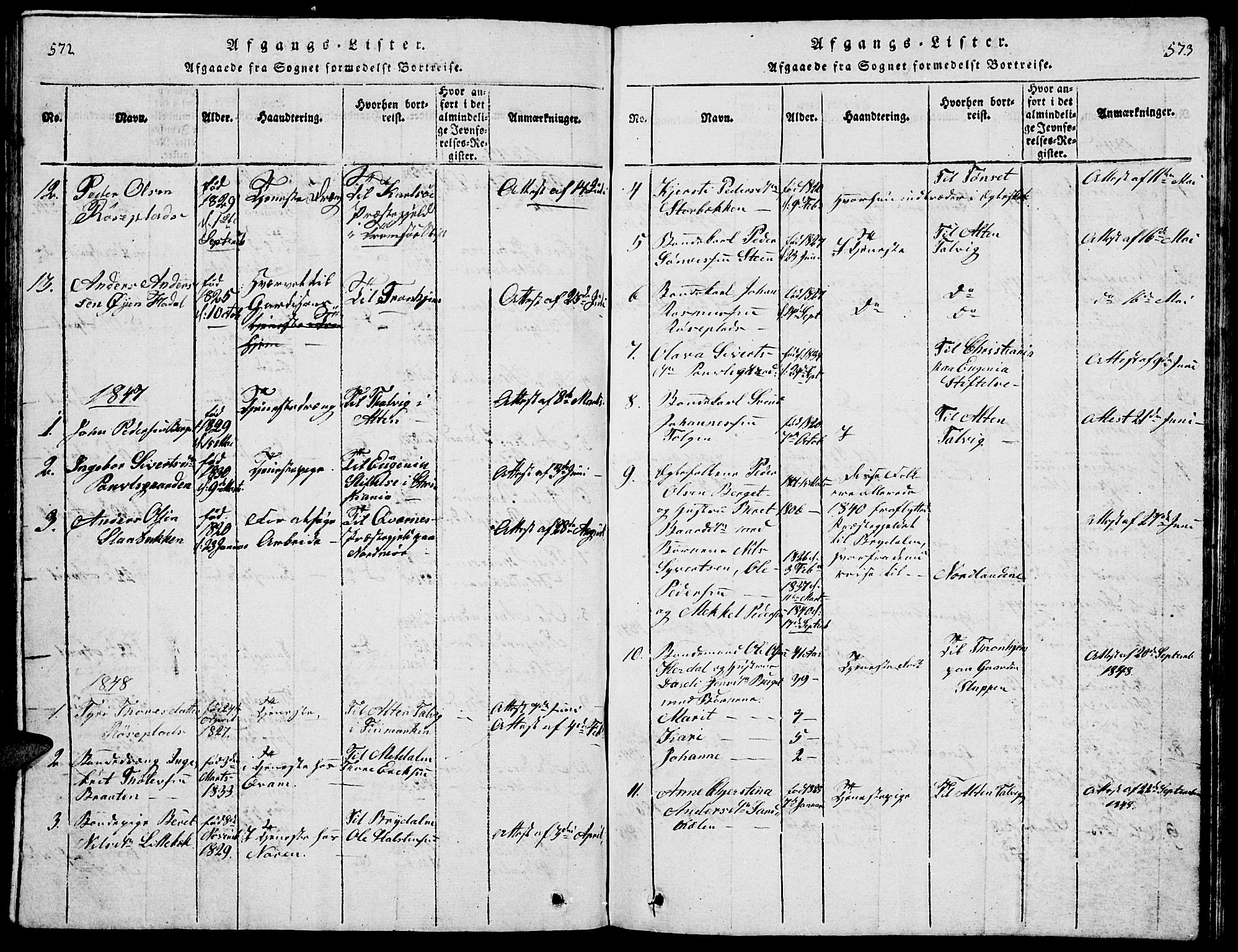 Tolga prestekontor, AV/SAH-PREST-062/L/L0001: Parish register (copy) no. 1, 1814-1877, p. 572-573