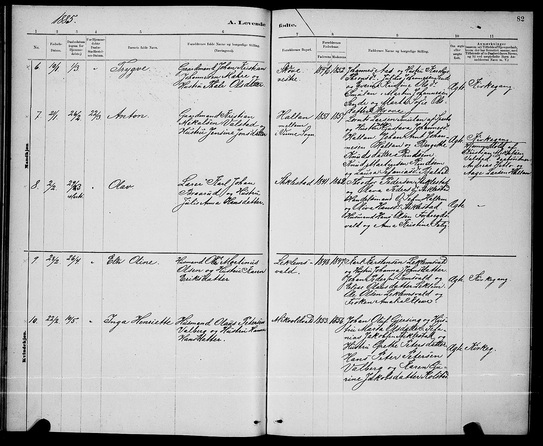 Ministerialprotokoller, klokkerbøker og fødselsregistre - Nord-Trøndelag, SAT/A-1458/723/L0256: Parish register (copy) no. 723C04, 1879-1890, p. 82