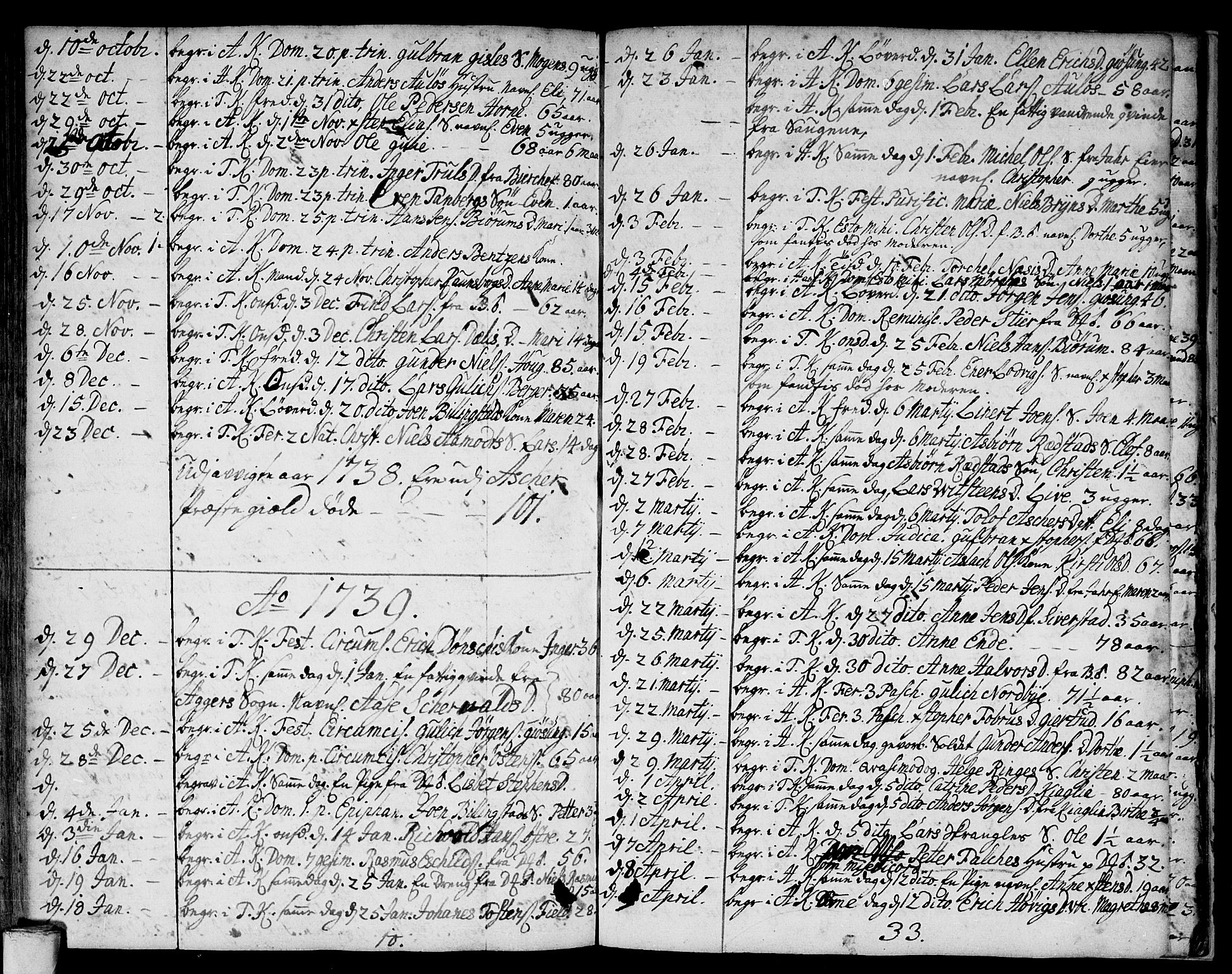 Asker prestekontor Kirkebøker, SAO/A-10256a/F/Fa/L0001: Parish register (official) no. I 1, 1726-1744, p. 103