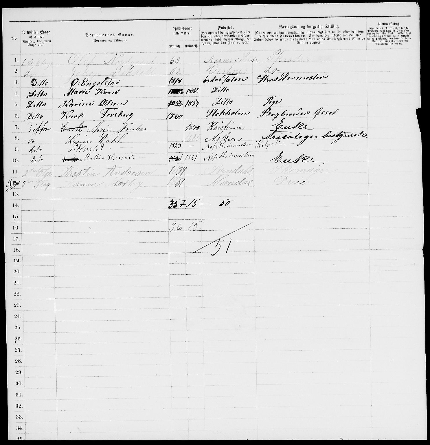 RA, 1885 census for 0301 Kristiania, 1885, p. 356