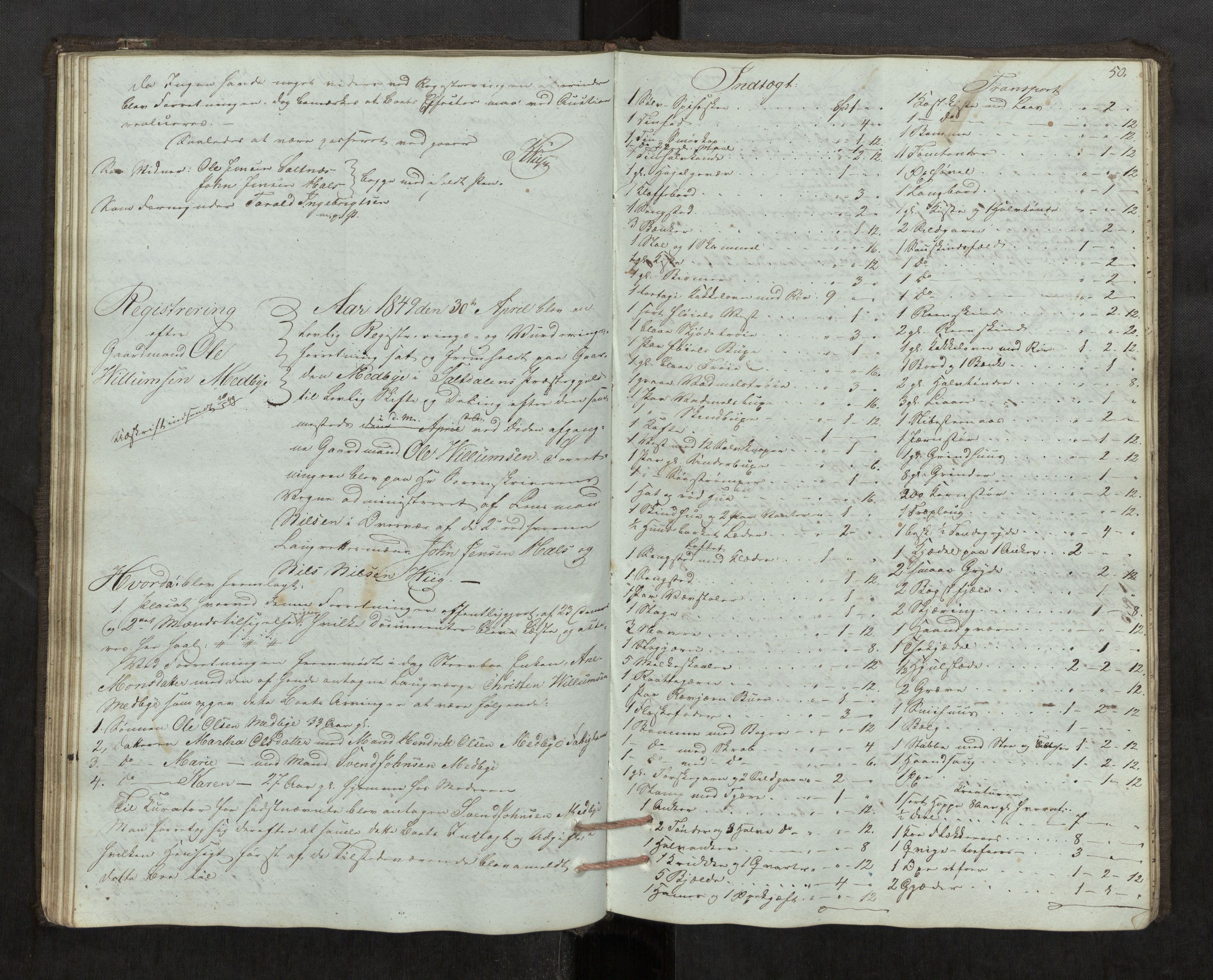 Salten sorenskriveri, AV/SAT-A-4578/1/3/3C/L0001: Skifteregistreringsprotokoll, 1846-1854, p. 50