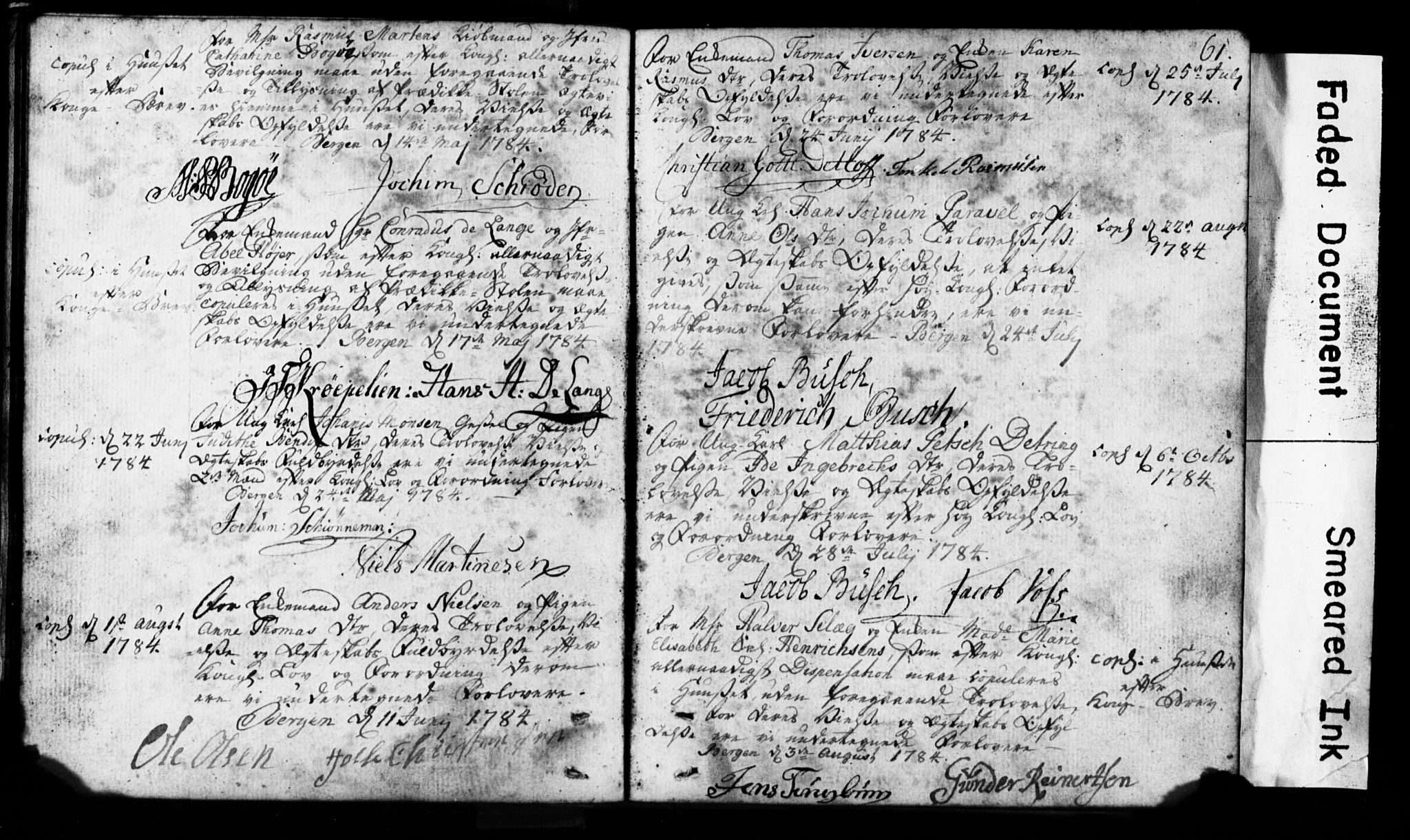 Korskirken sokneprestembete, AV/SAB-A-76101: Best man's statements no. II.5.1, 1776-1816, p. 61