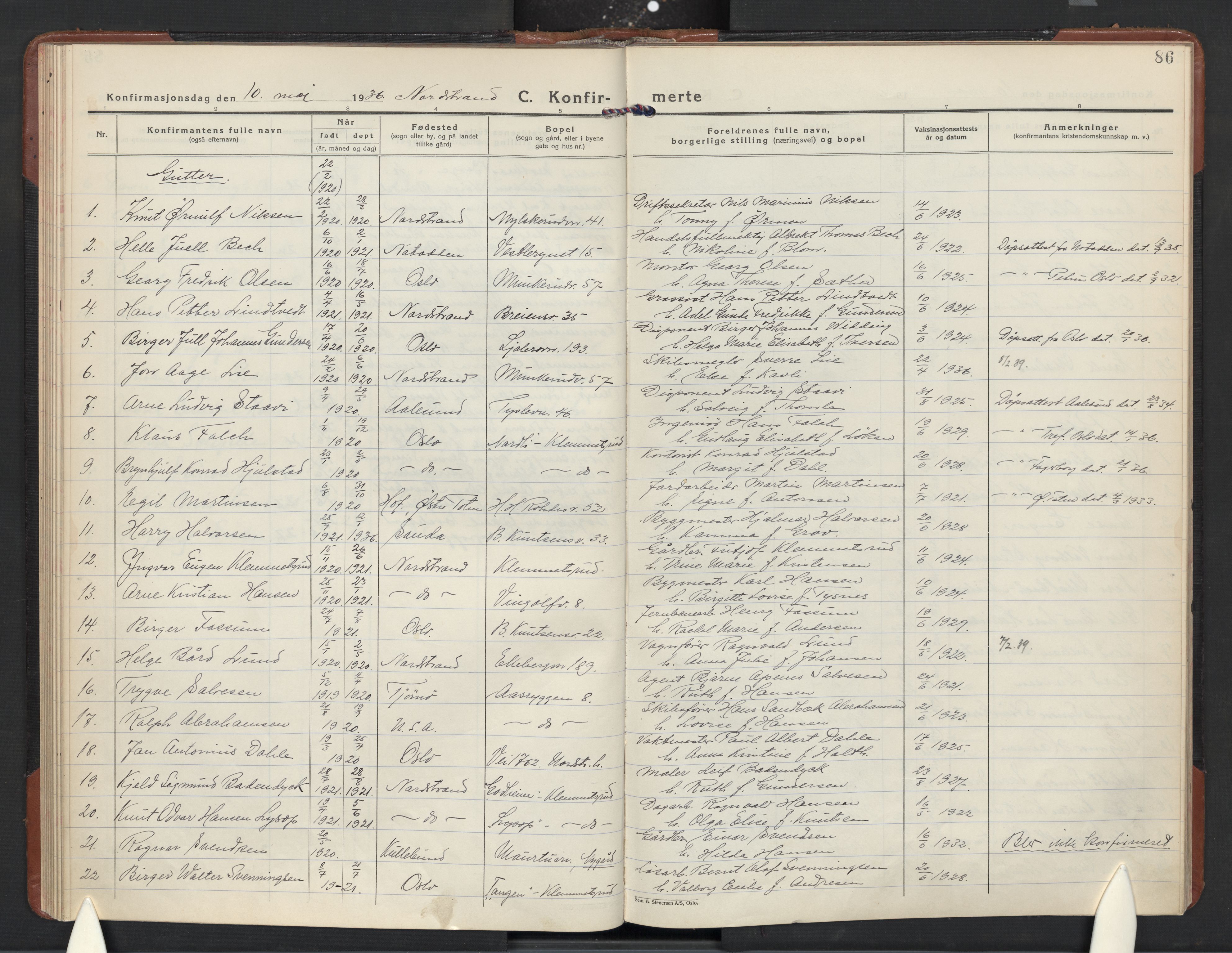 Nordstrand prestekontor Kirkebøker, AV/SAO-A-10362a/F/Fa/L0005: Parish register (official) no. 5, 1929-1944, p. 86
