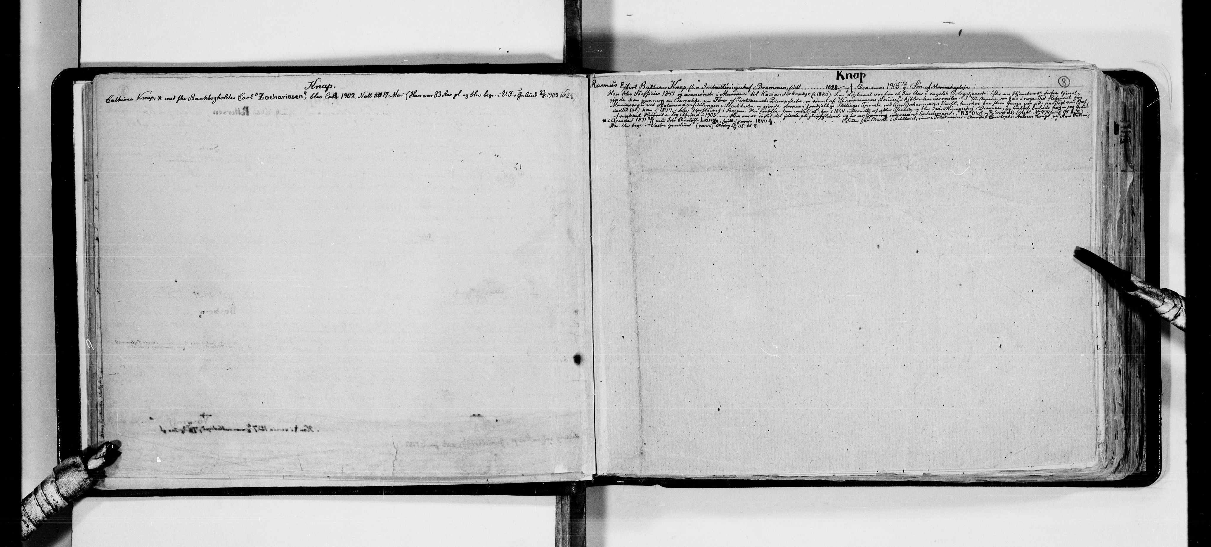 Lassens samlinger, AV/RA-PA-0051/F/Fa/L0024: Personalhistoriske og genealogiske opptegnelser: Knagenhjelm - Køster, 1500-1907