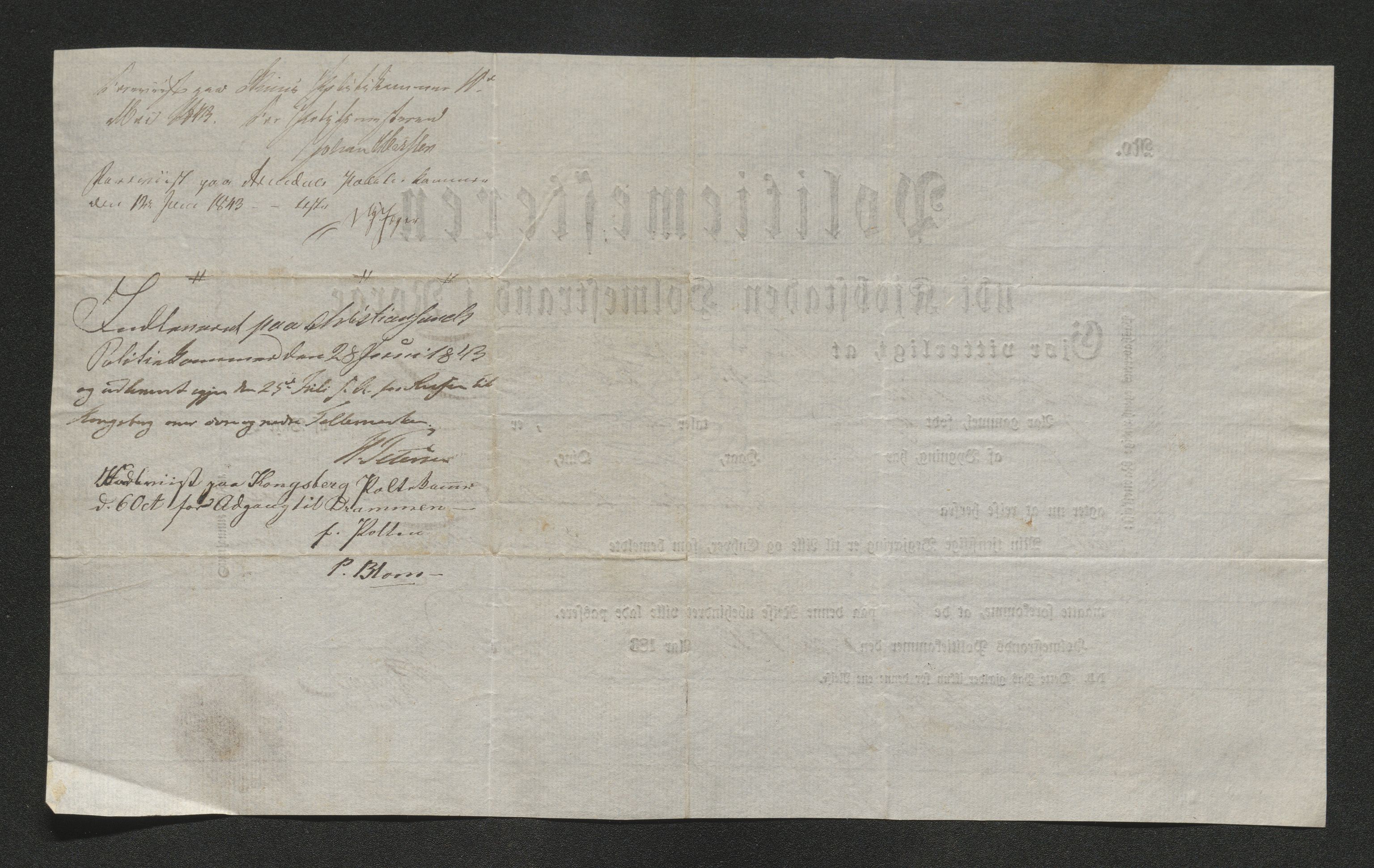 Drammen politikammer, SAKO/A-623/I/Ia/Iab/L0007: Innleverte pass, 1843-1844, p. 280