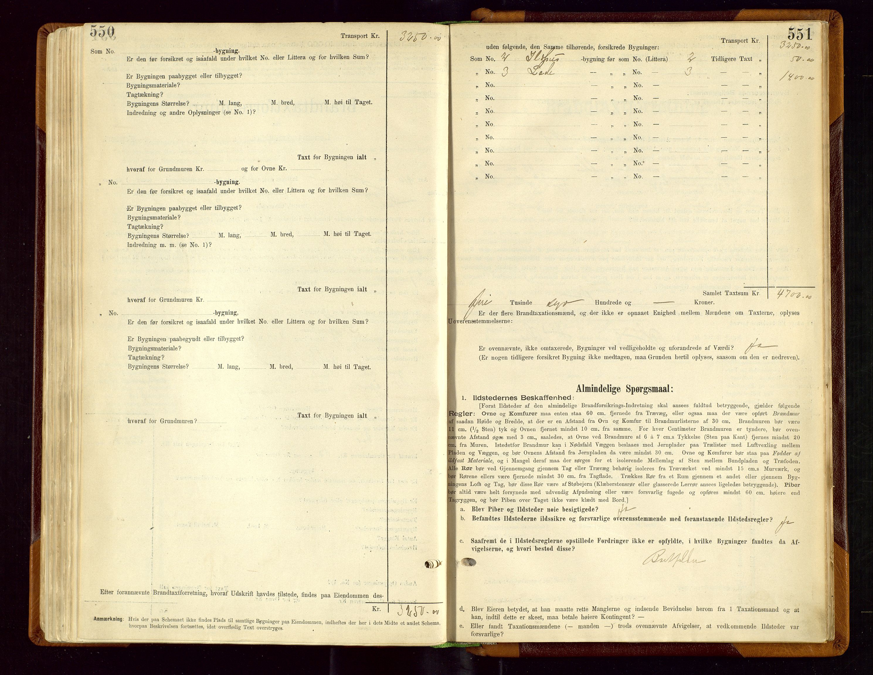 Sauda lensmannskontor, SAST/A-100177/Gob/L0001: Branntakstprotokoll - skjematakst, 1894-1914, p. 550-551