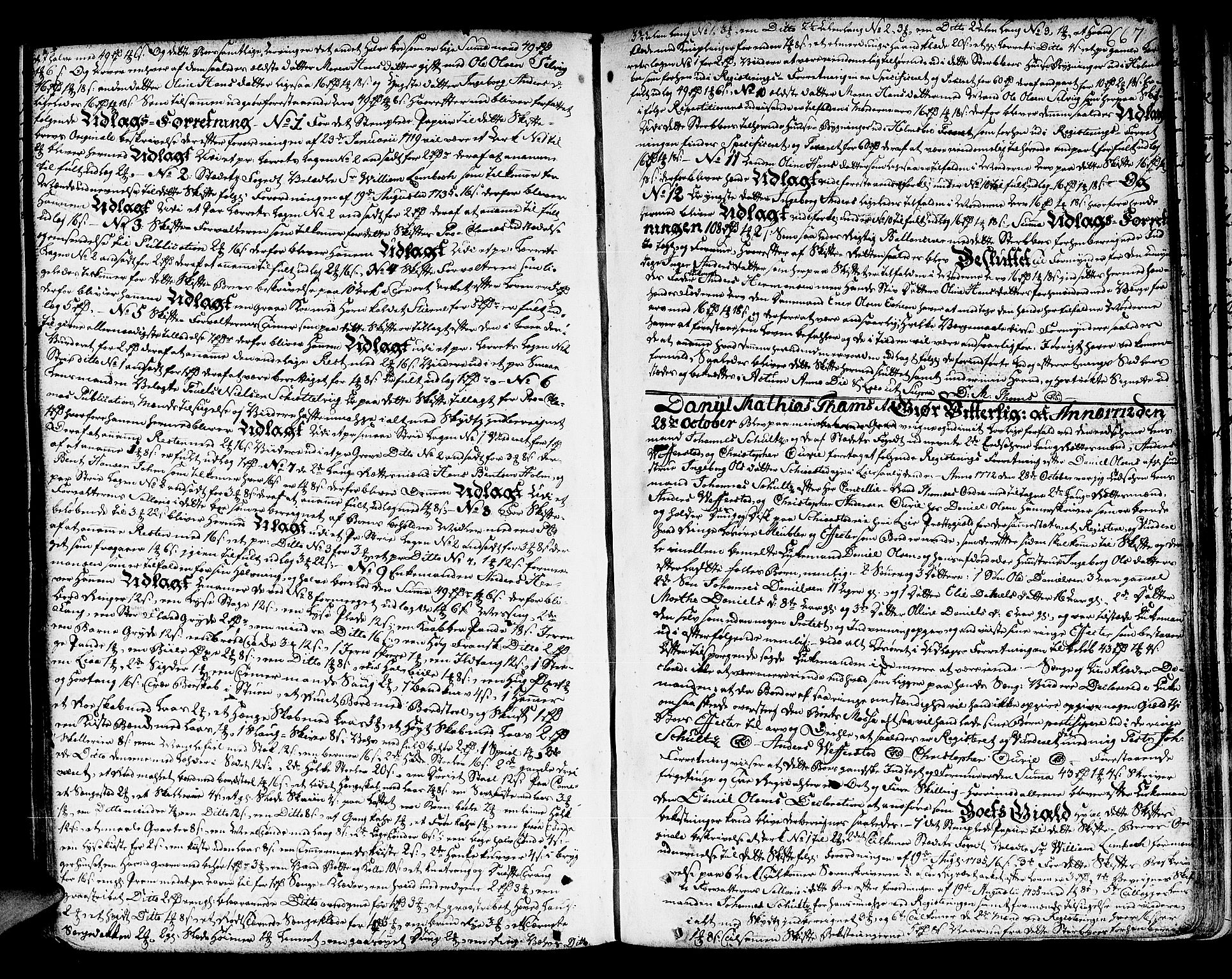 Lier, Røyken og Hurum sorenskriveri, AV/SAKO-A-89/H/Hc/L0005: Skifteprotokoll, 1760-1774, p. 666b-667a