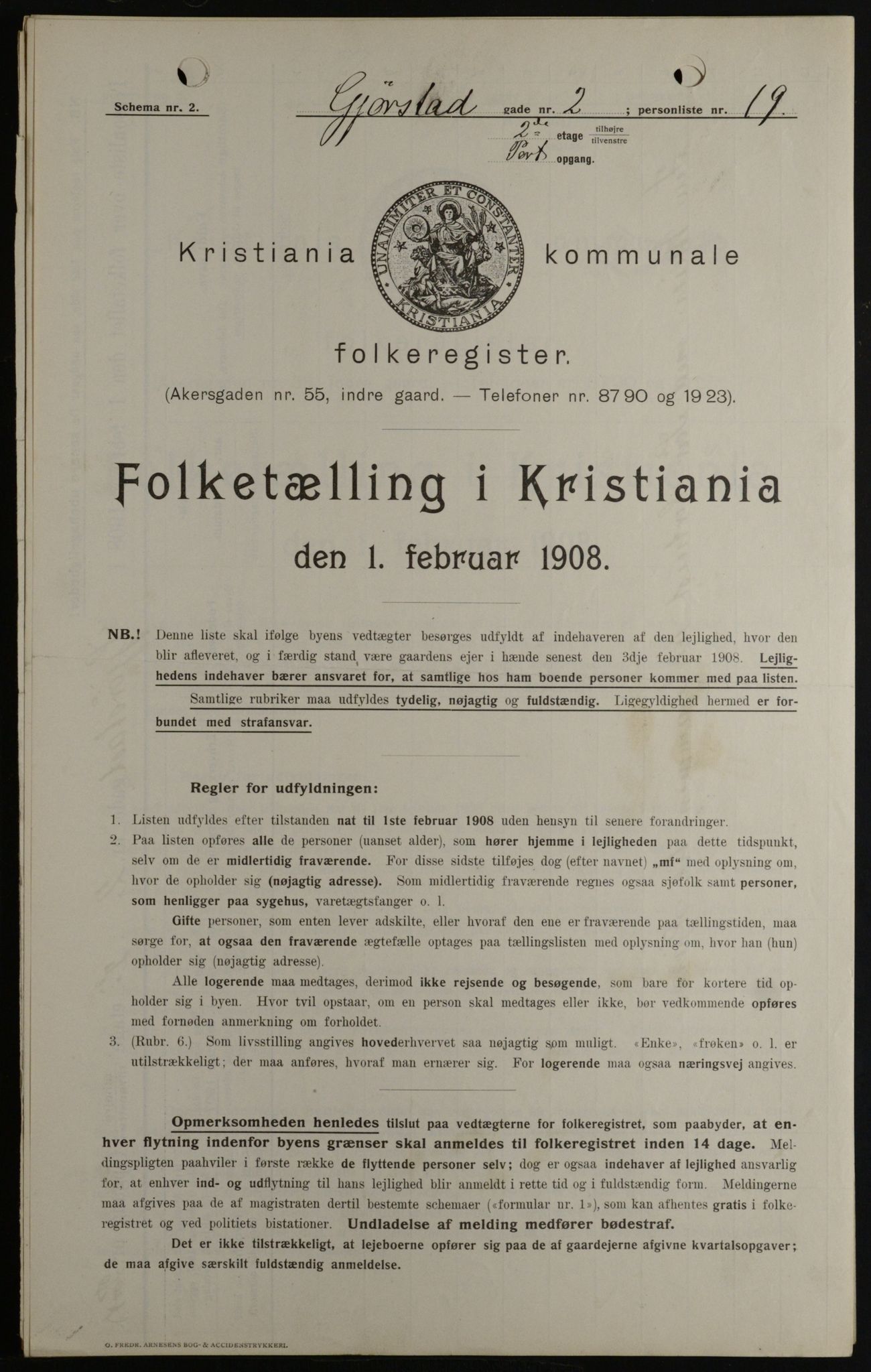 OBA, Municipal Census 1908 for Kristiania, 1908, p. 26397