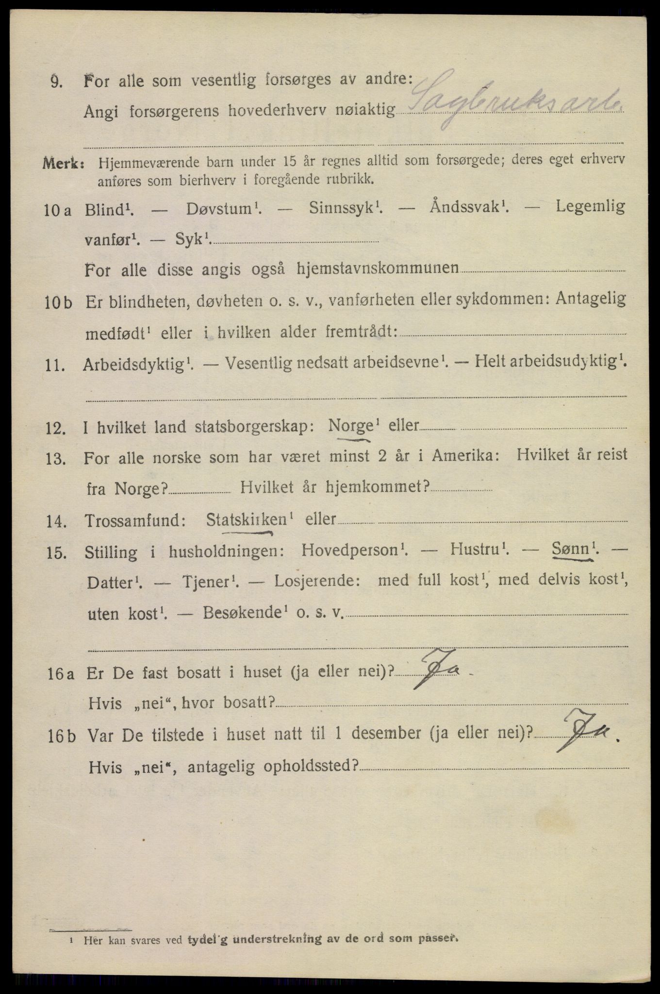 SAKO, 1920 census for Larvik, 1920, p. 9287