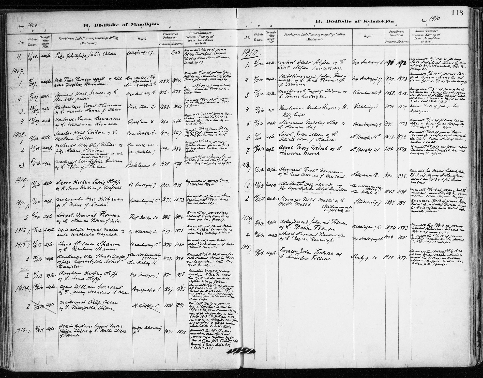 Mariakirken Sokneprestembete, AV/SAB-A-76901/H/Haa/L0008: Parish register (official) no. A 8, 1893-1942, p. 118