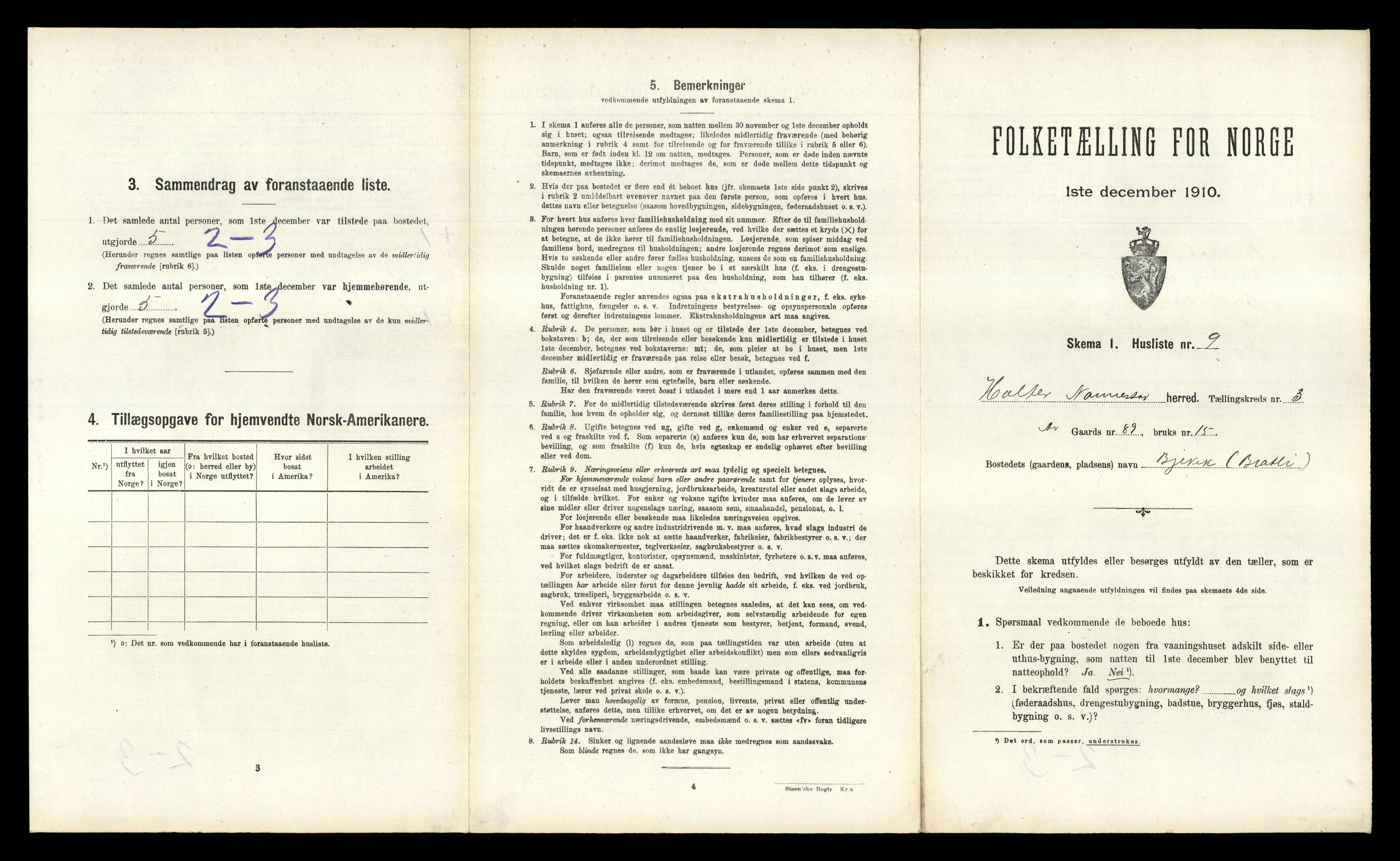 RA, 1910 census for Nannestad, 1910, p. 341