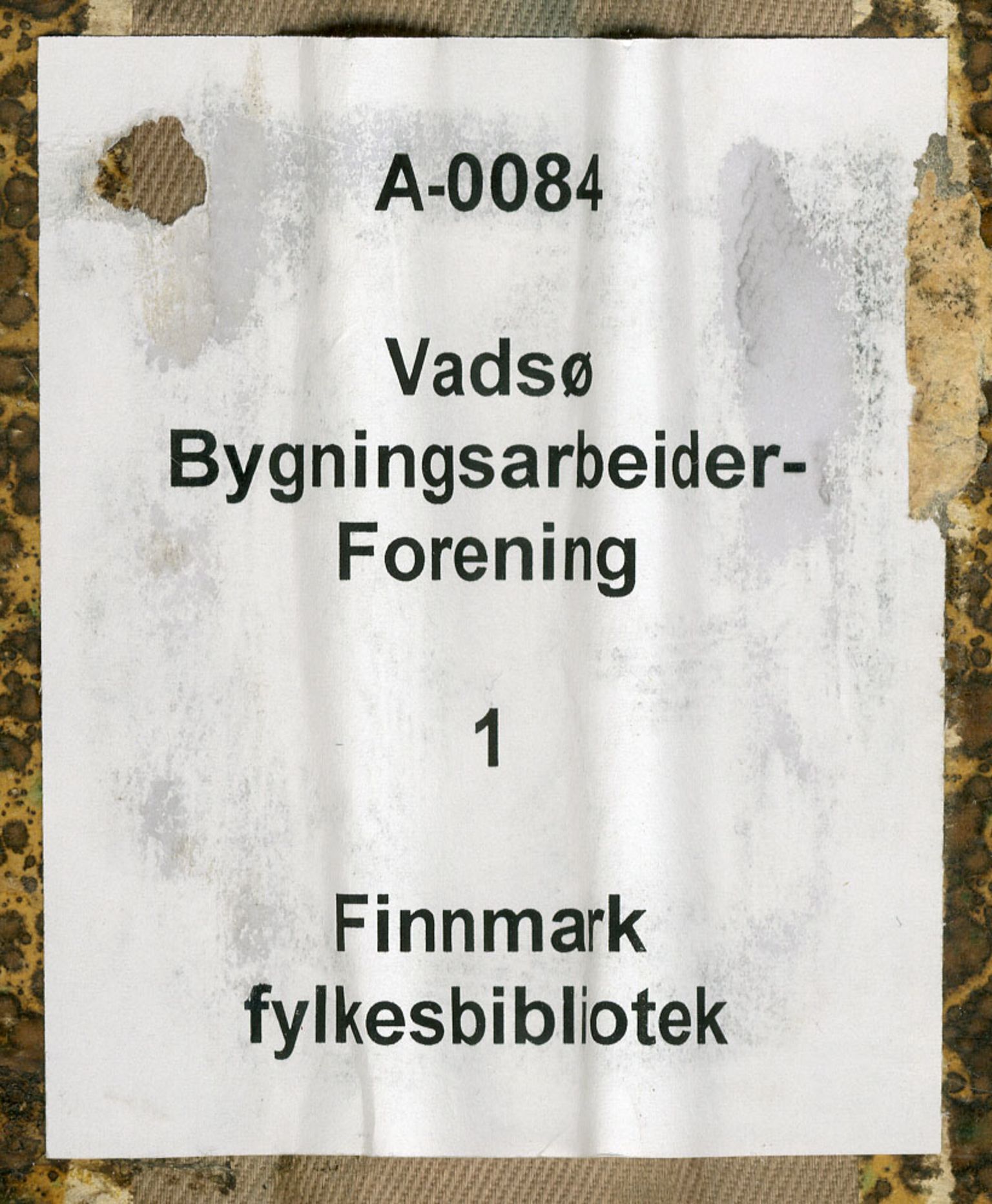 Vadsø Bygningsarbeiderforening, FMFB/A-1084/A/L0001: Møtebok for styre, 1950-1963