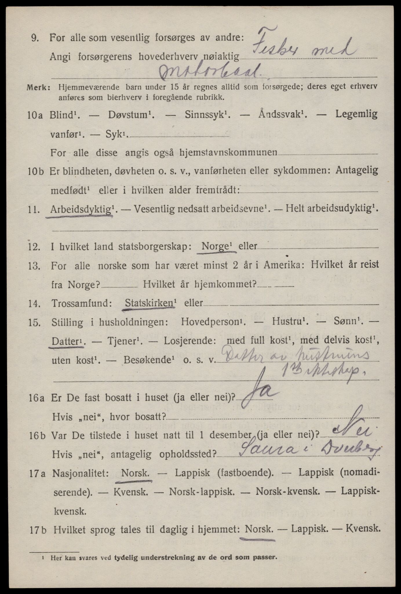 SAT, 1920 census for Dverberg, 1920, p. 7875