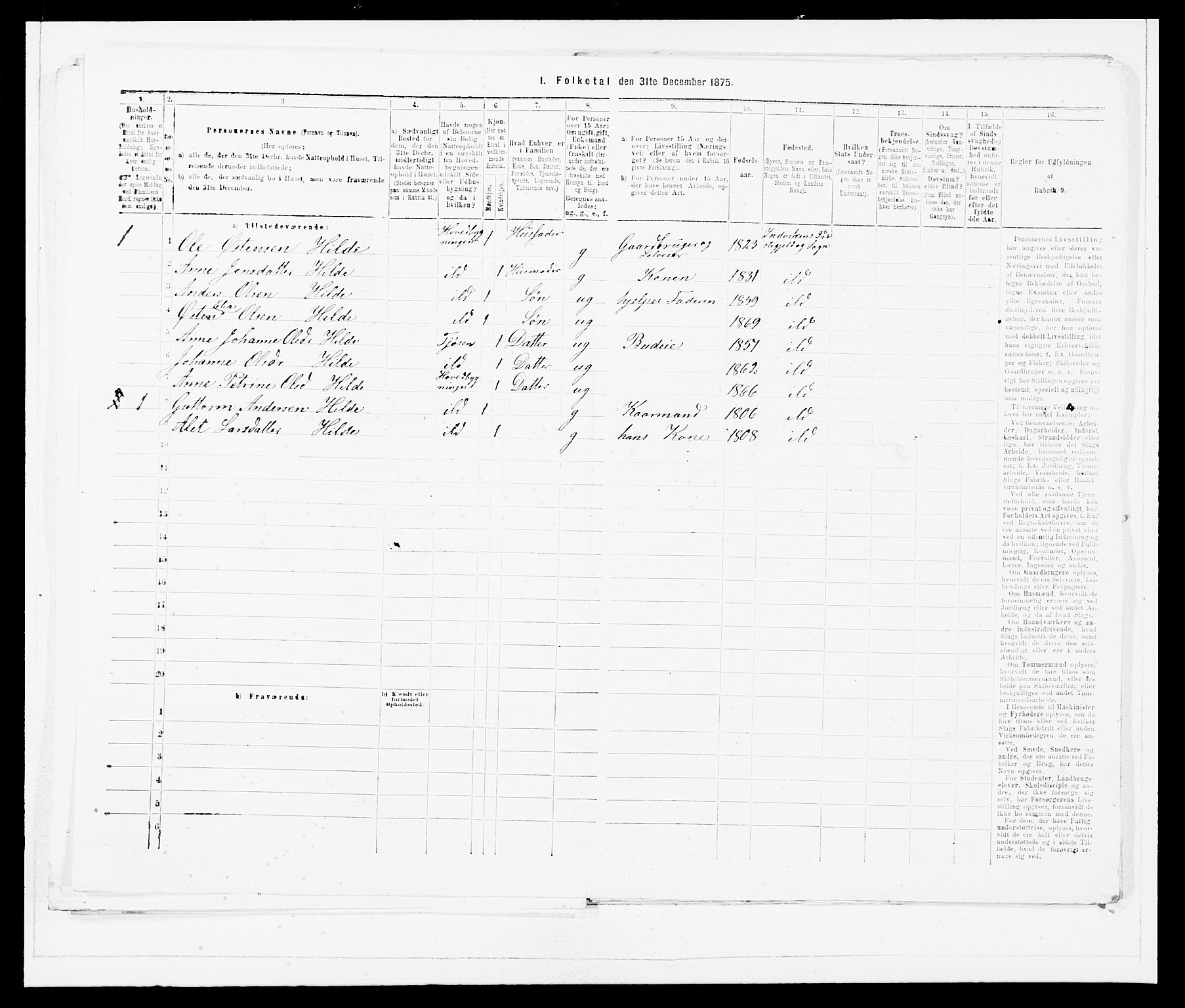 SAB, 1875 Census for 1447P Innvik, 1875, p. 44