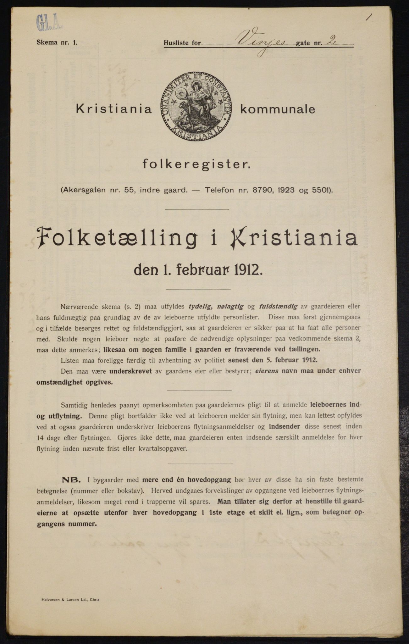 OBA, Municipal Census 1912 for Kristiania, 1912, p. 123673