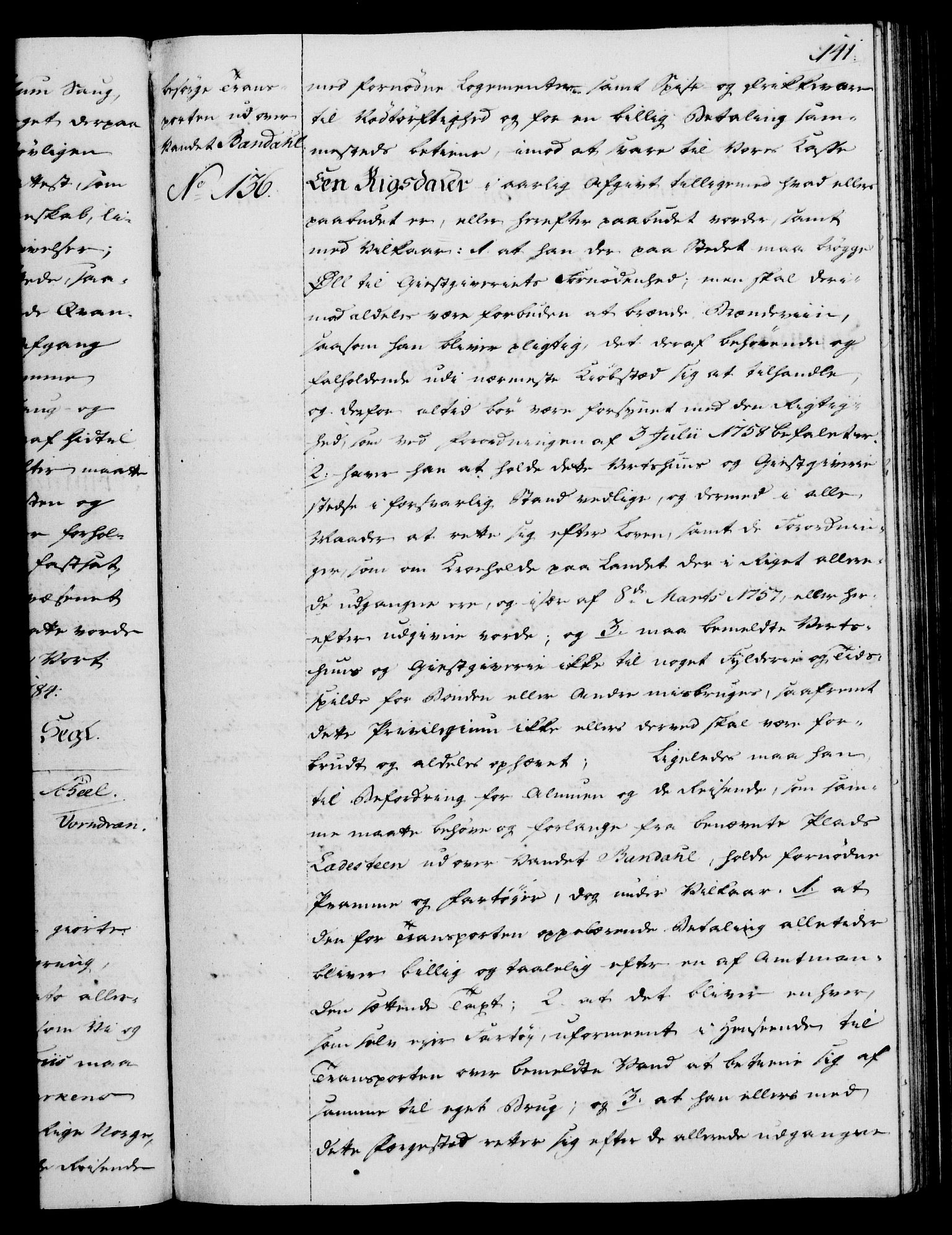 Rentekammeret, Kammerkanselliet, AV/RA-EA-3111/G/Gg/Gga/L0013: Norsk ekspedisjonsprotokoll med register (merket RK 53.13), 1784-1787, p. 141