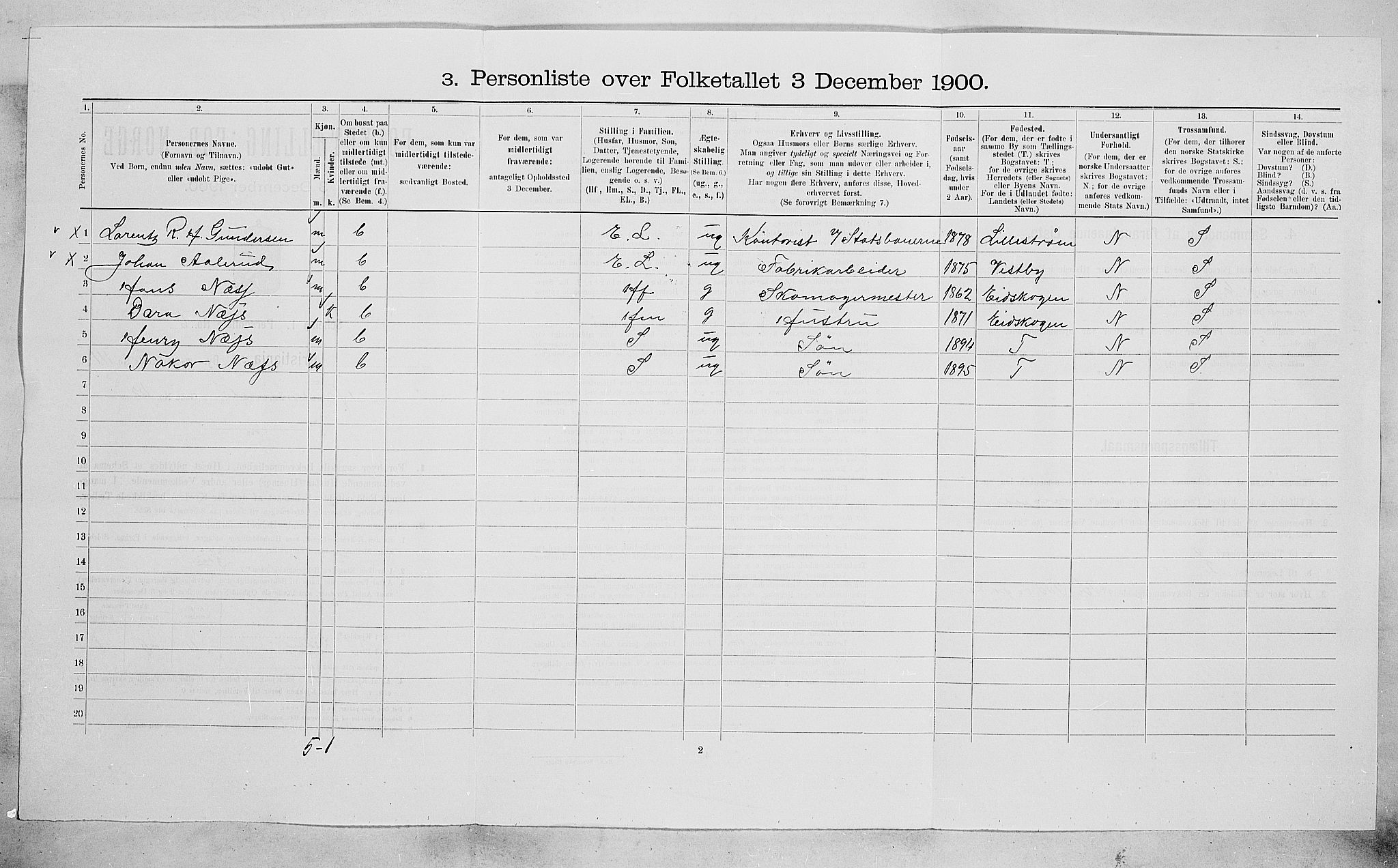 SAO, 1900 census for Kristiania, 1900, p. 33562