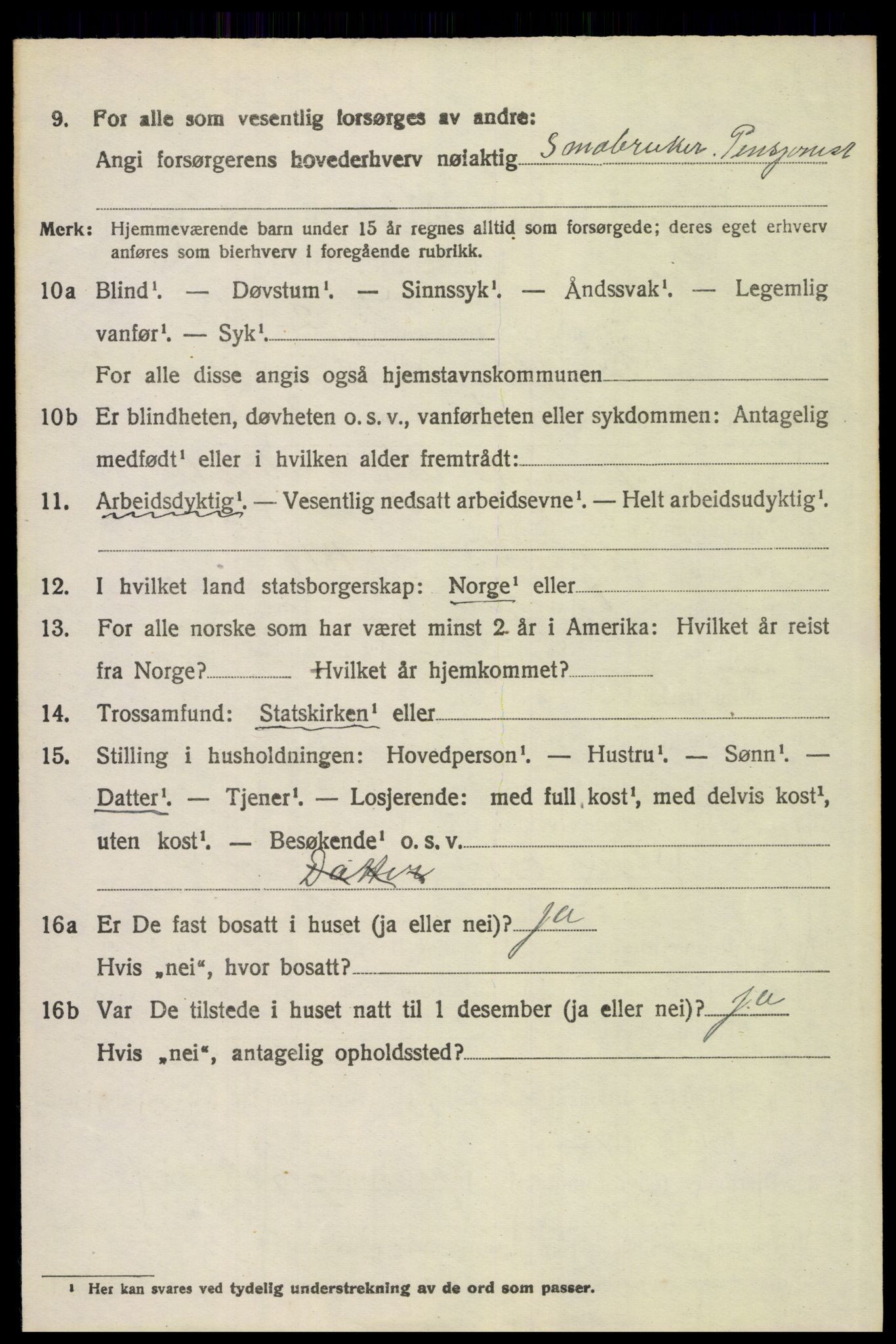 SAH, 1920 census for Vinger, 1920, p. 3969