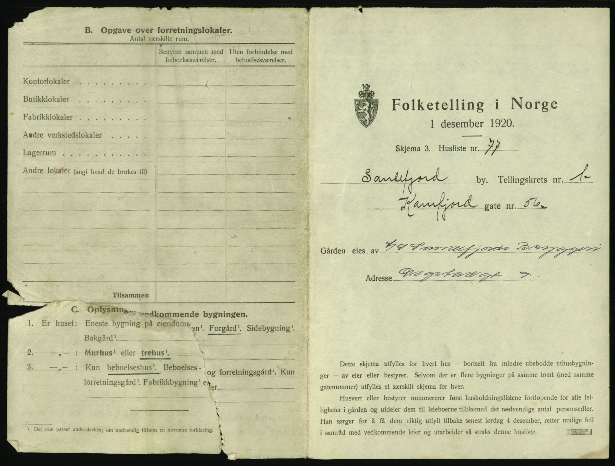 SAKO, 1920 census for Sandefjord, 1920, p. 194