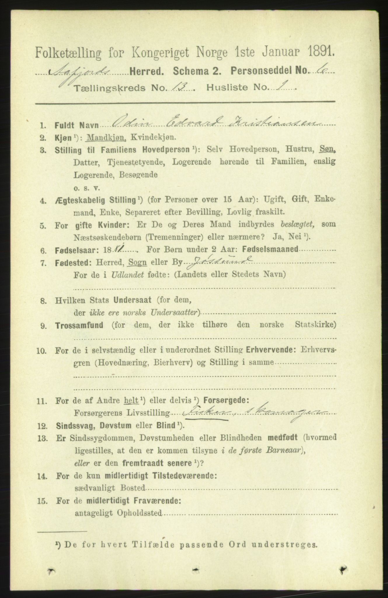 RA, 1891 census for 1630 Åfjord, 1891, p. 4175