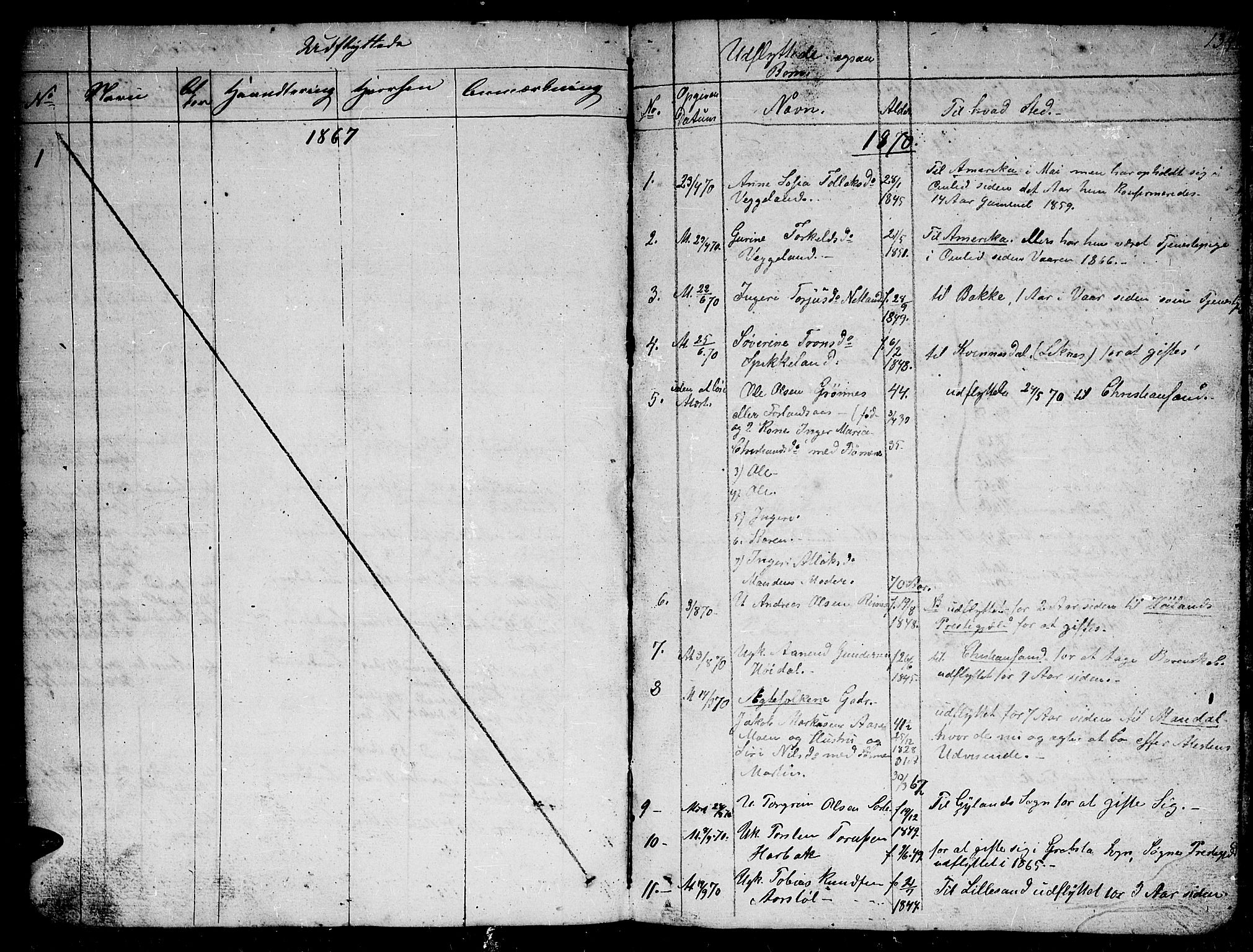 Fjotland sokneprestkontor, AV/SAK-1111-0010/F/Fb/L0002: Parish register (copy) no. B 2, 1841-1871, p. 134