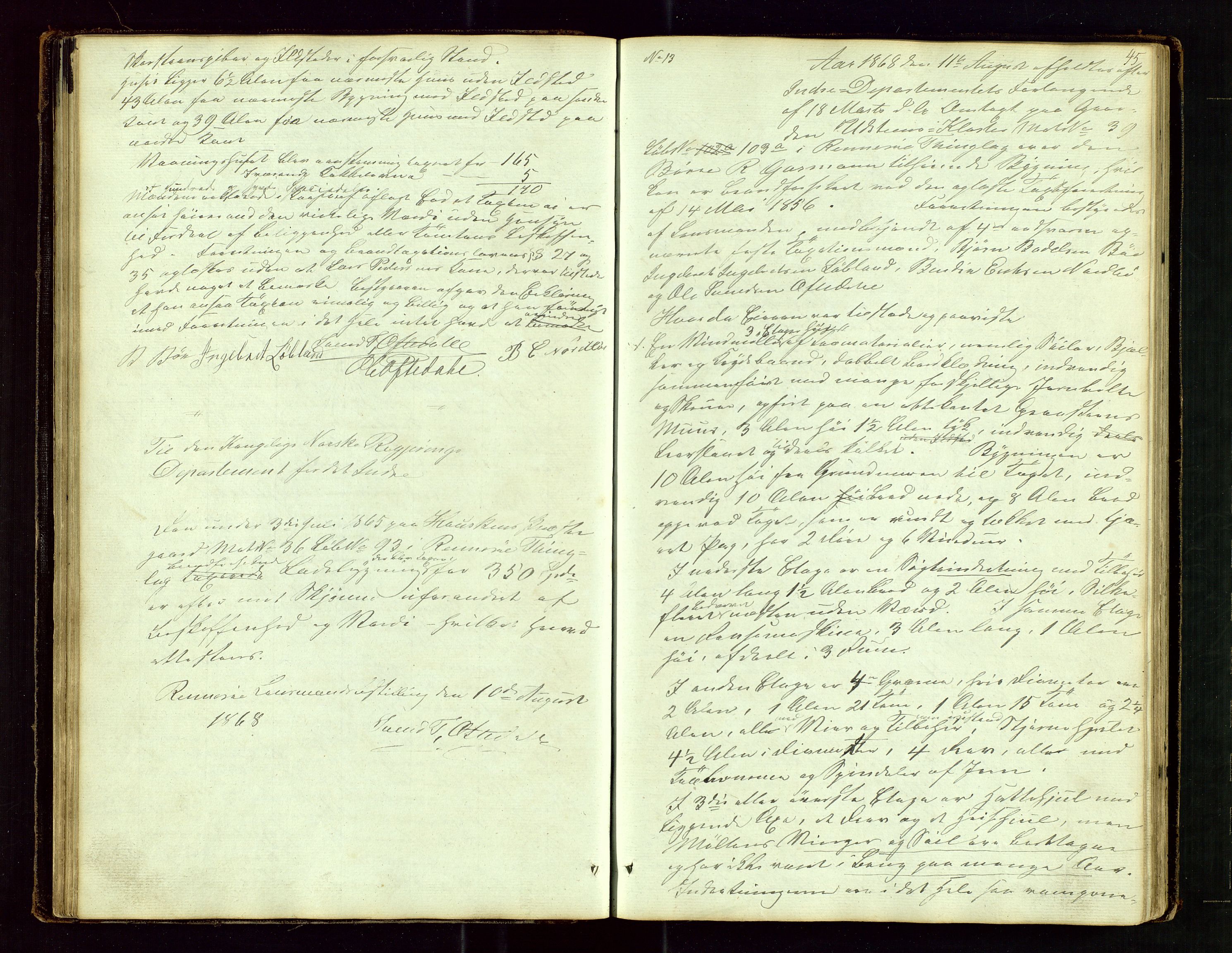 Rennesøy lensmannskontor, AV/SAST-A-100165/Goa/L0001: "Brandtaxations-Protocol for Rennesøe Thinglag", 1846-1923, p. 44b-45a