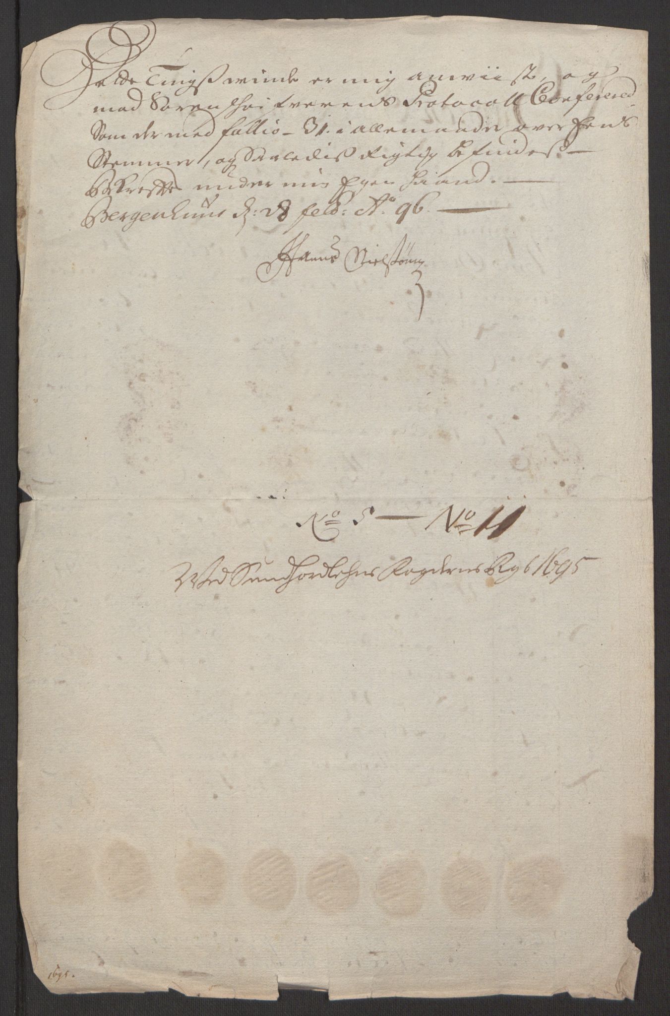 Rentekammeret inntil 1814, Reviderte regnskaper, Fogderegnskap, AV/RA-EA-4092/R48/L2976: Fogderegnskap Sunnhordland og Hardanger, 1695-1696, p. 135