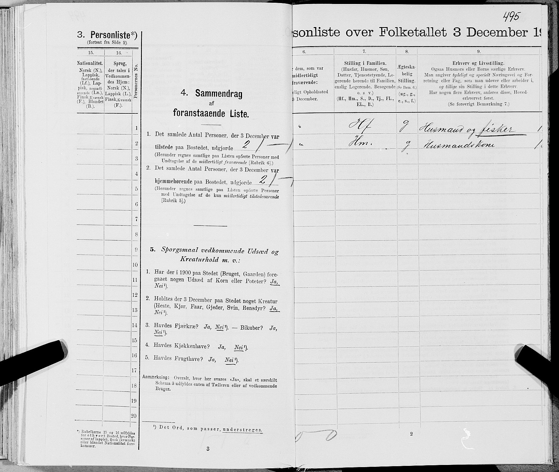 SAT, 1900 census for Gildeskål, 1900, p. 1478