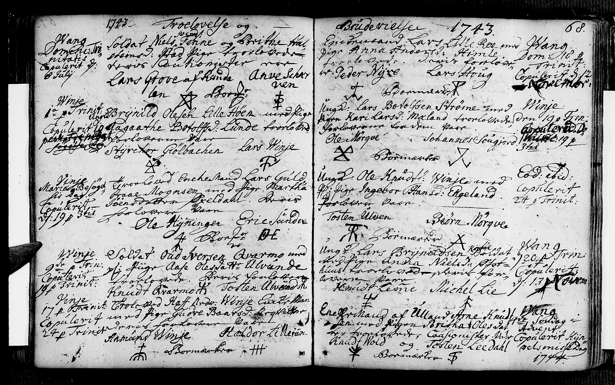 Voss sokneprestembete, AV/SAB-A-79001/H/Haa: Parish register (official) no. A 7, 1731-1773, p. 68