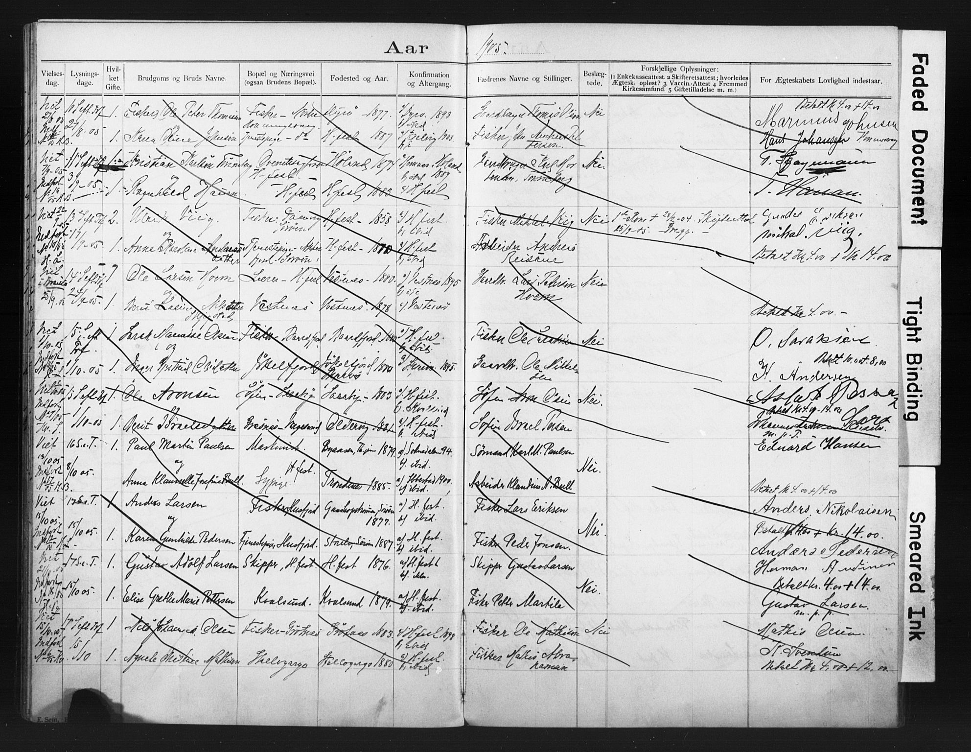 Hammerfest sokneprestkontor, AV/SATØ-S-1347/I/Ib/L0071: Banns register no. 71, 1899-1912