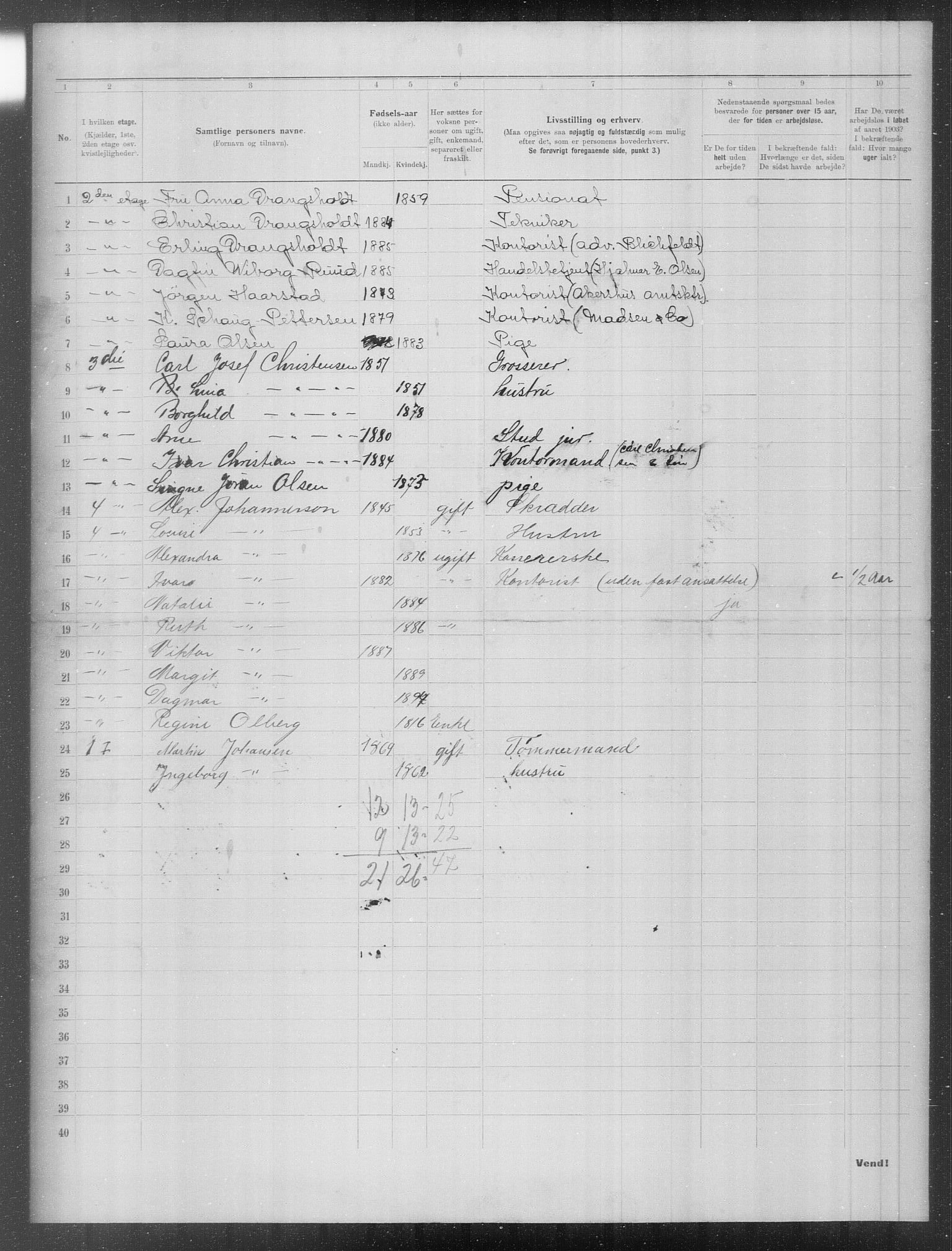 OBA, Municipal Census 1903 for Kristiania, 1903, p. 15050