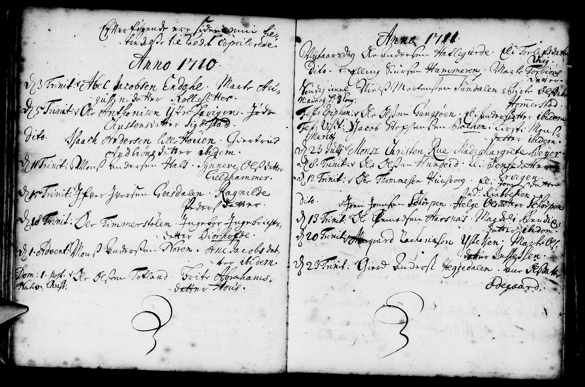 Davik sokneprestembete, SAB/A-79701/H/Haa/Haaa/L0001: Parish register (official) no. A 1, 1710-1742, p. 36