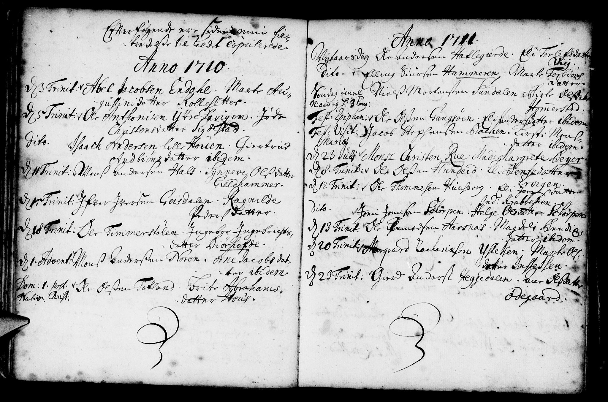 Davik sokneprestembete, AV/SAB-A-79701/H/Haa/Haaa/L0001: Parish register (official) no. A 1, 1710-1742, p. 36