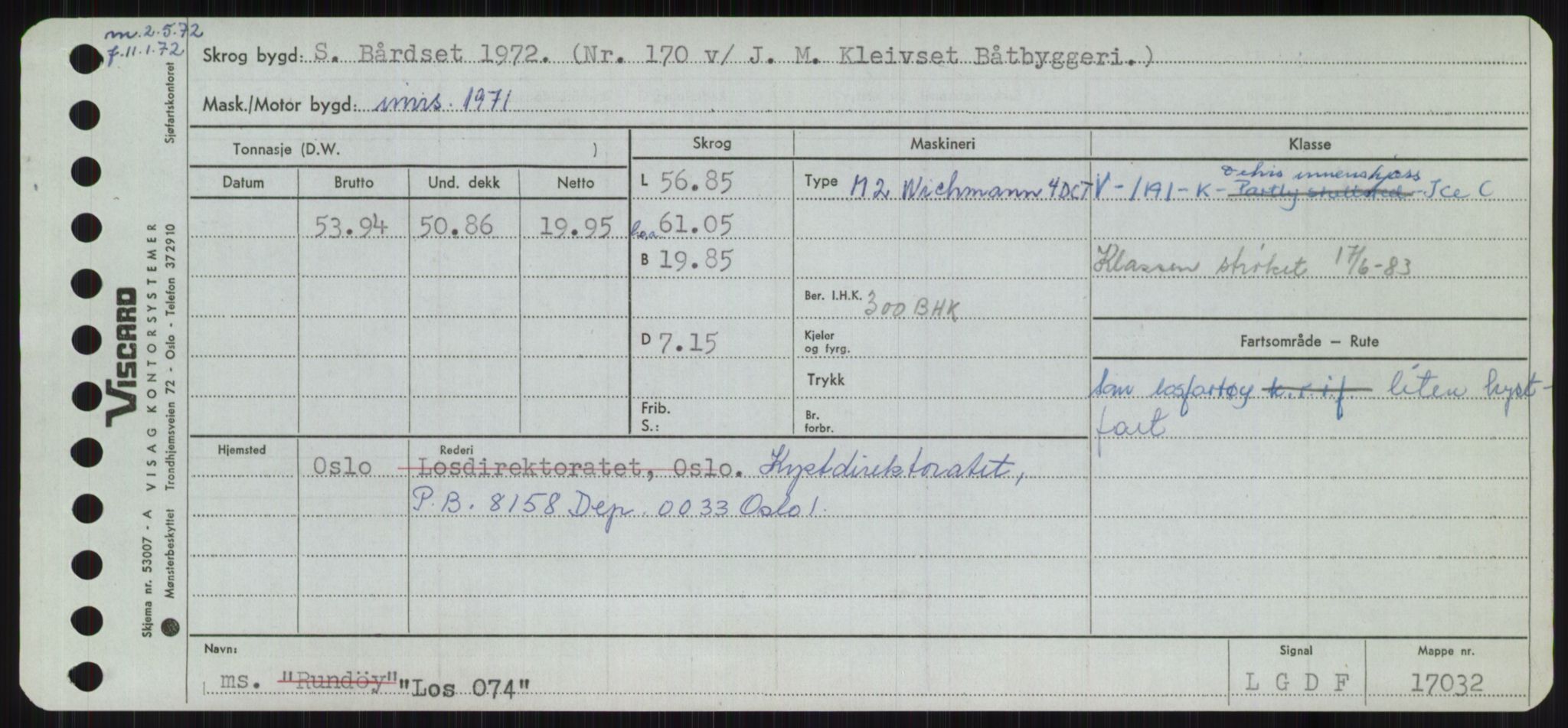 Sjøfartsdirektoratet med forløpere, Skipsmålingen, AV/RA-S-1627/H/Ha/L0003/0002: Fartøy, Hilm-Mar / Fartøy, Kom-Mar, p. 611