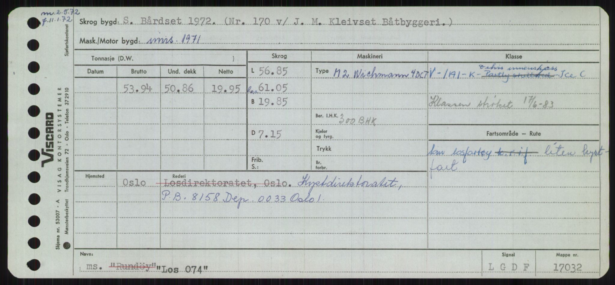 Sjøfartsdirektoratet med forløpere, Skipsmålingen, RA/S-1627/H/Ha/L0003/0002: Fartøy, Hilm-Mar / Fartøy, Kom-Mar, p. 611