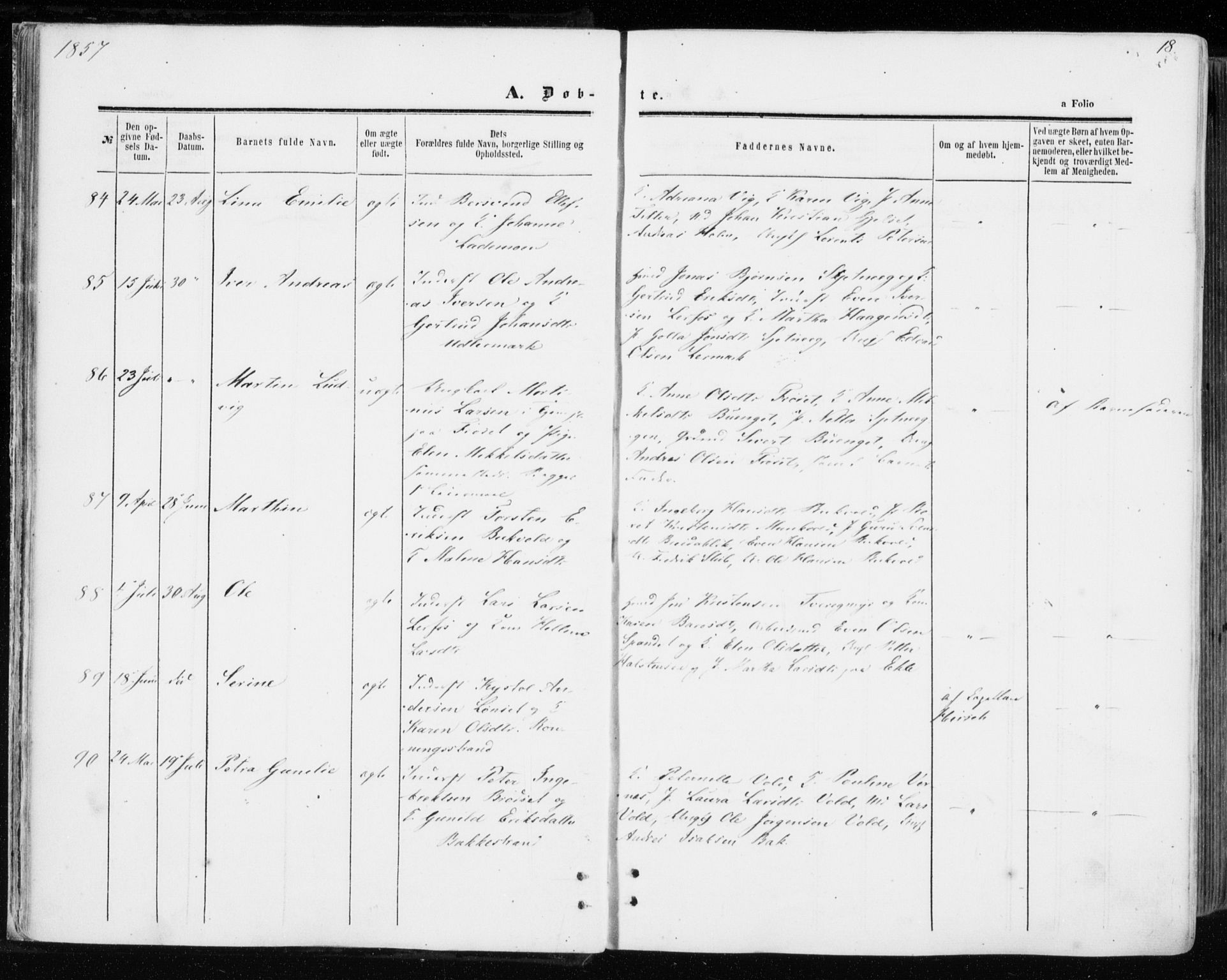 Ministerialprotokoller, klokkerbøker og fødselsregistre - Sør-Trøndelag, AV/SAT-A-1456/606/L0292: Parish register (official) no. 606A07, 1856-1865, p. 18