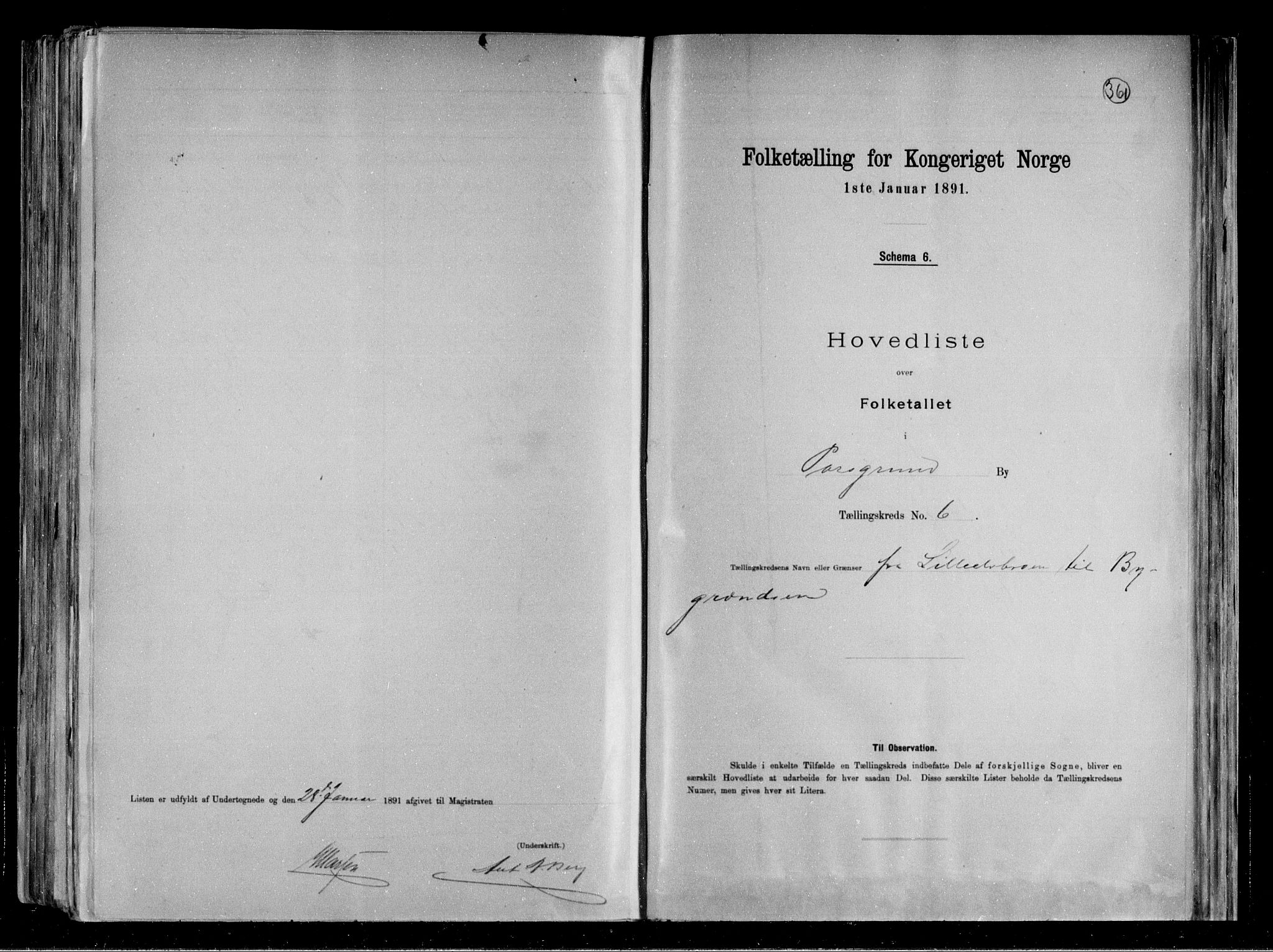 RA, 1891 census for 0805 Porsgrunn, 1891, p. 22