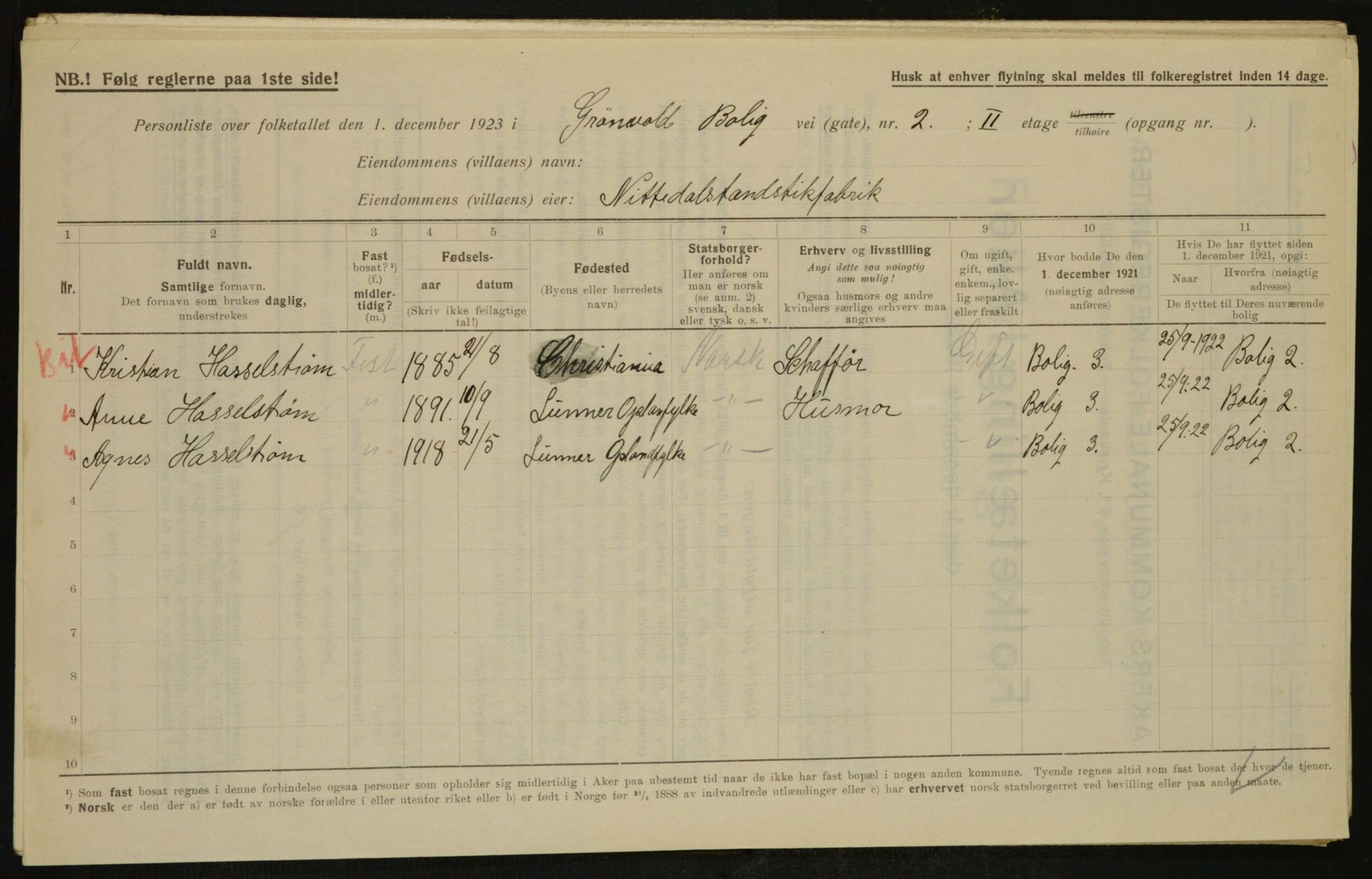 , Municipal Census 1923 for Aker, 1923, p. 31982