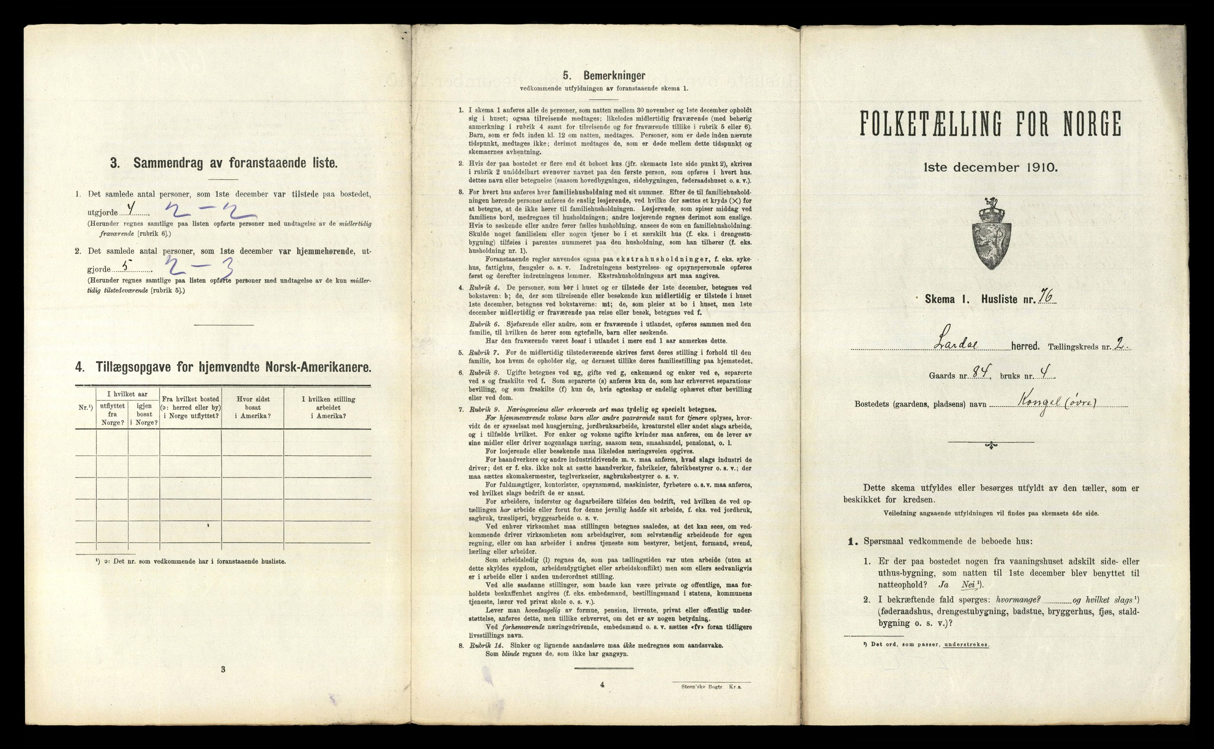 RA, 1910 census for Lardal, 1910, p. 346