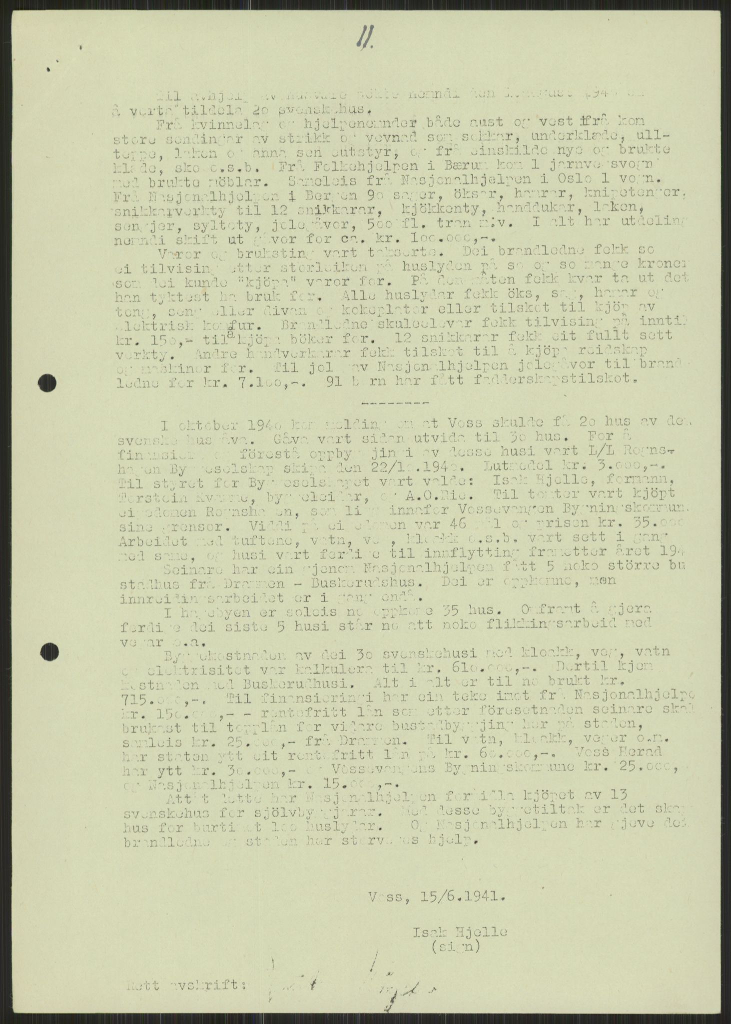 Forsvaret, Forsvarets krigshistoriske avdeling, AV/RA-RAFA-2017/Y/Ya/L0015: II-C-11-31 - Fylkesmenn.  Rapporter om krigsbegivenhetene 1940., 1940, p. 468